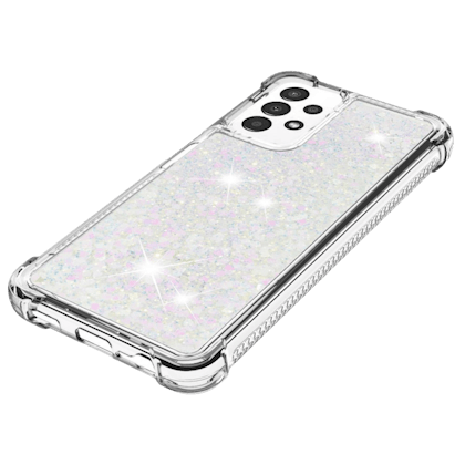 Mocaa Samsung Galaxy A13 Valbestendig glitter hoesje Zilver