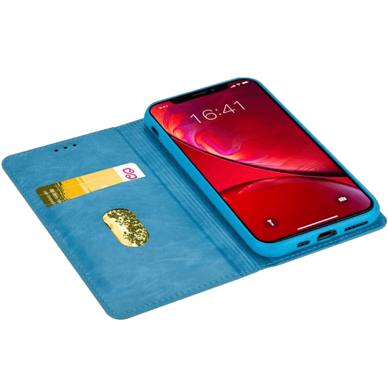 Comfycase iPhone 12 (Pro) Flash Powder Slim-Fit Flipcover Blauw