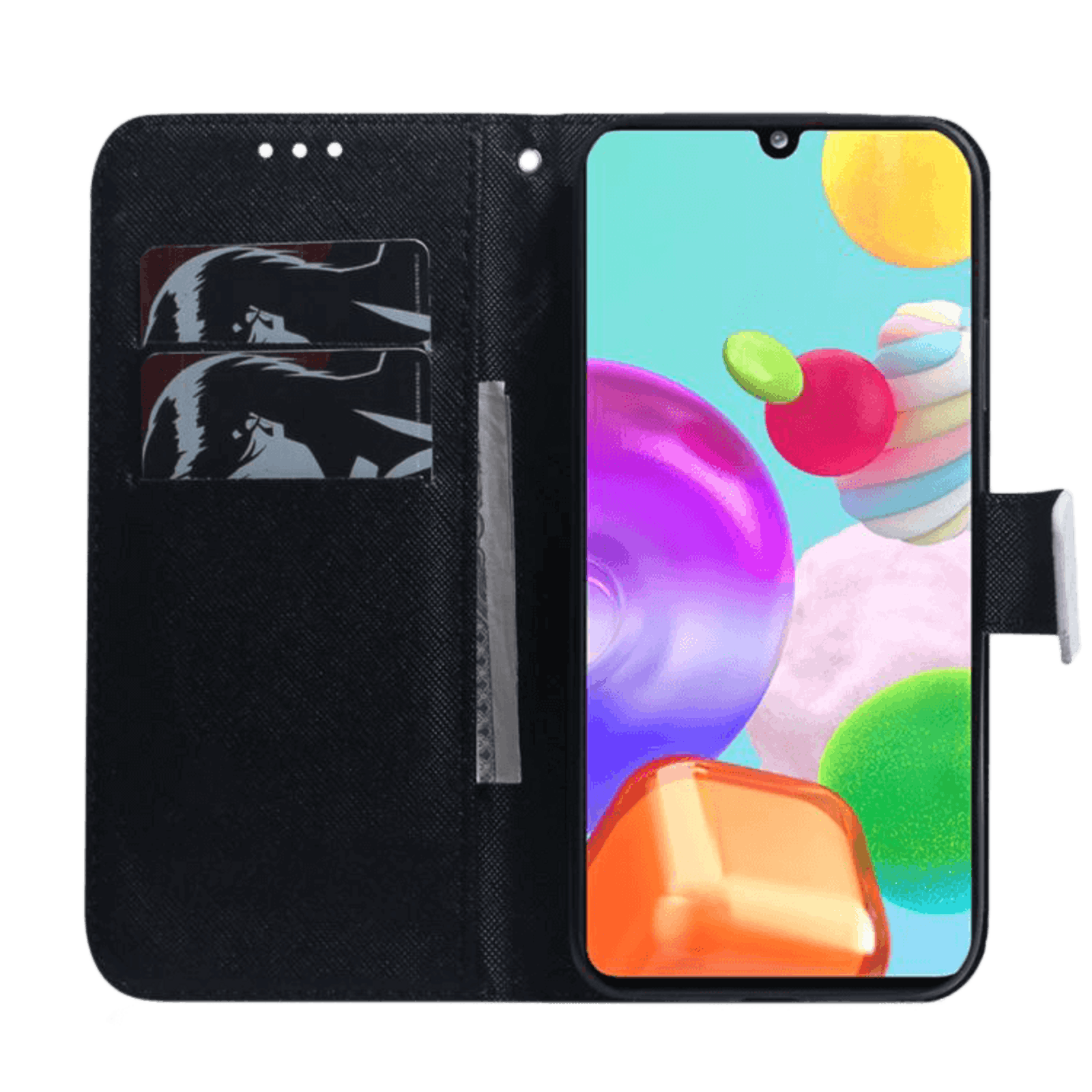 Comfycase Samsung Galaxy A41 Bookcase Hoesje Panda Wit