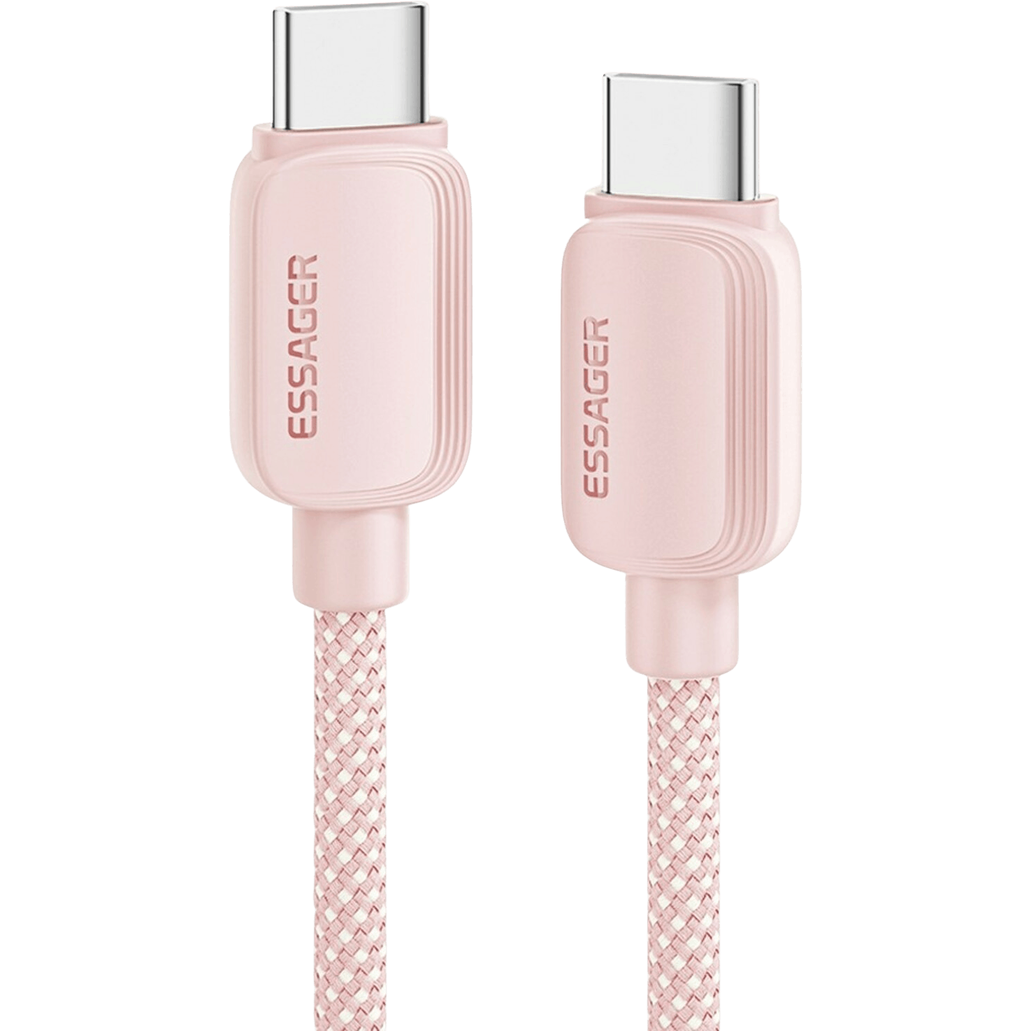 Essager 100W(!) Smartphone en Laptop Data+Oplaadkabel USB-C naar USB-C Roze 1m