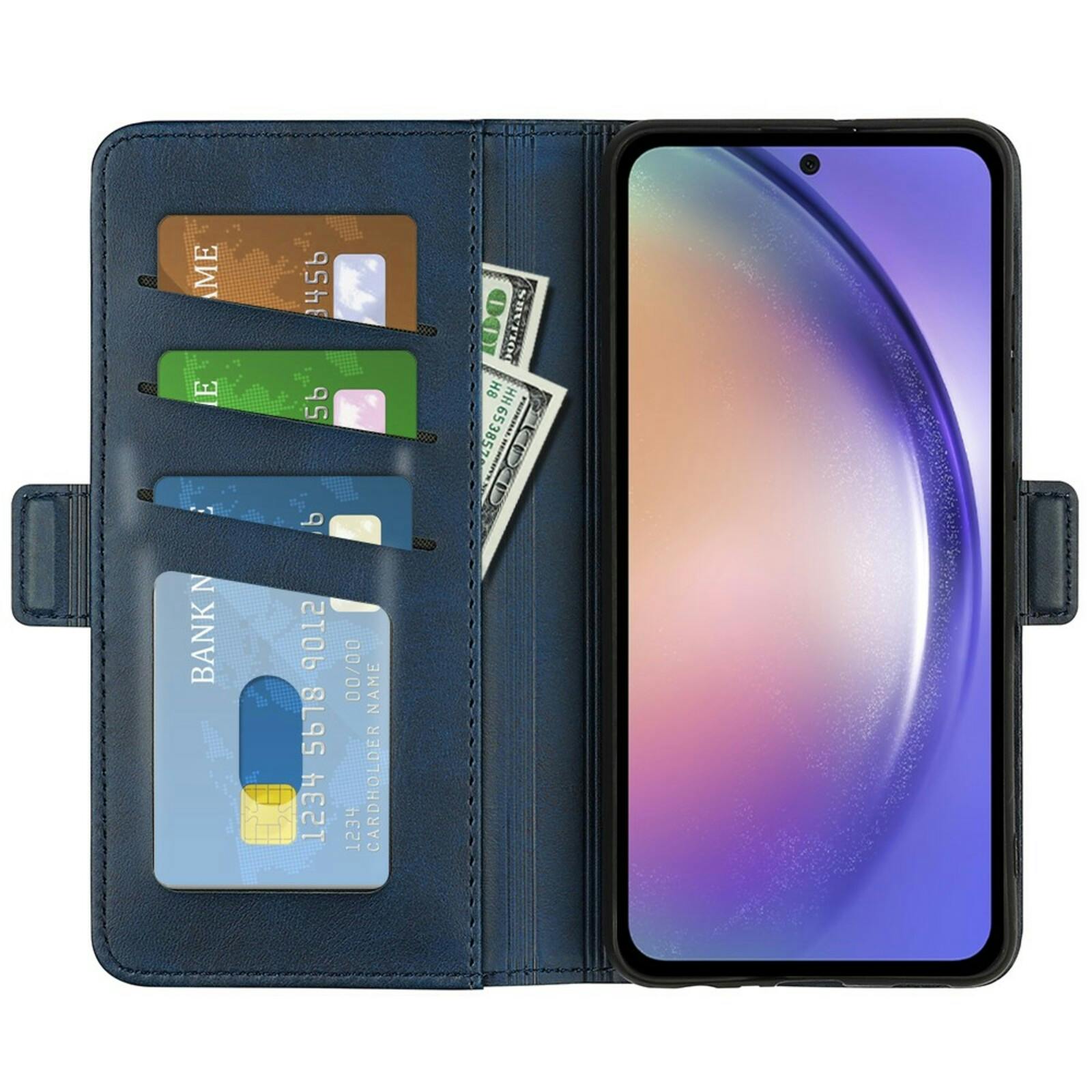 Comfycase Samsung Galaxy A55 Bookcase Hoesje Blauw