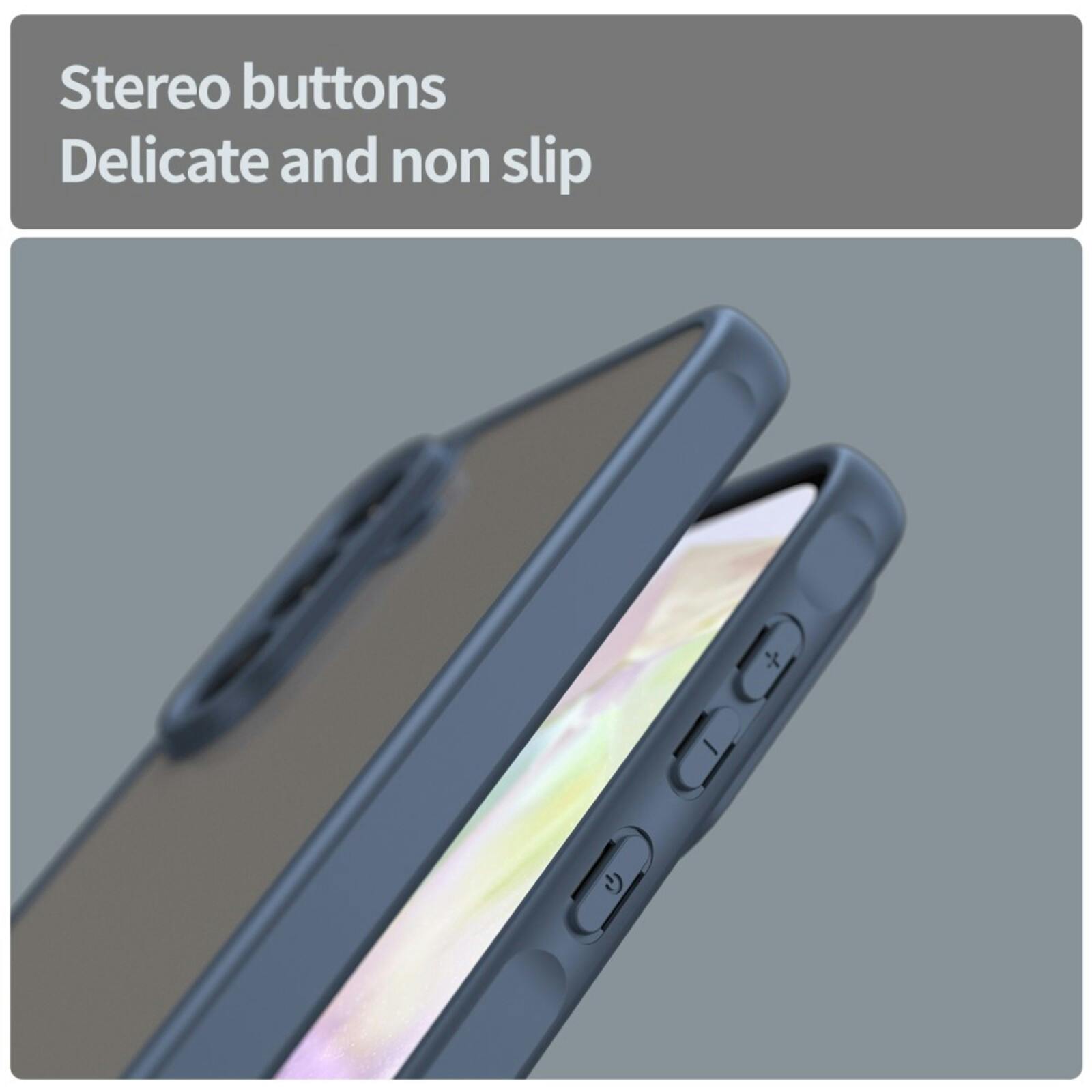 Mocaa Samsung Galaxy A56 Slim Anti-Shock Hoesje Blauw