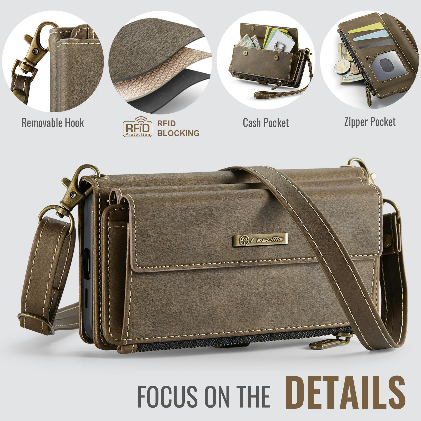 Caseme Samsung Galaxy S26 Plus Luxe Alles-in-één Portemonnee Hoesje Bruin