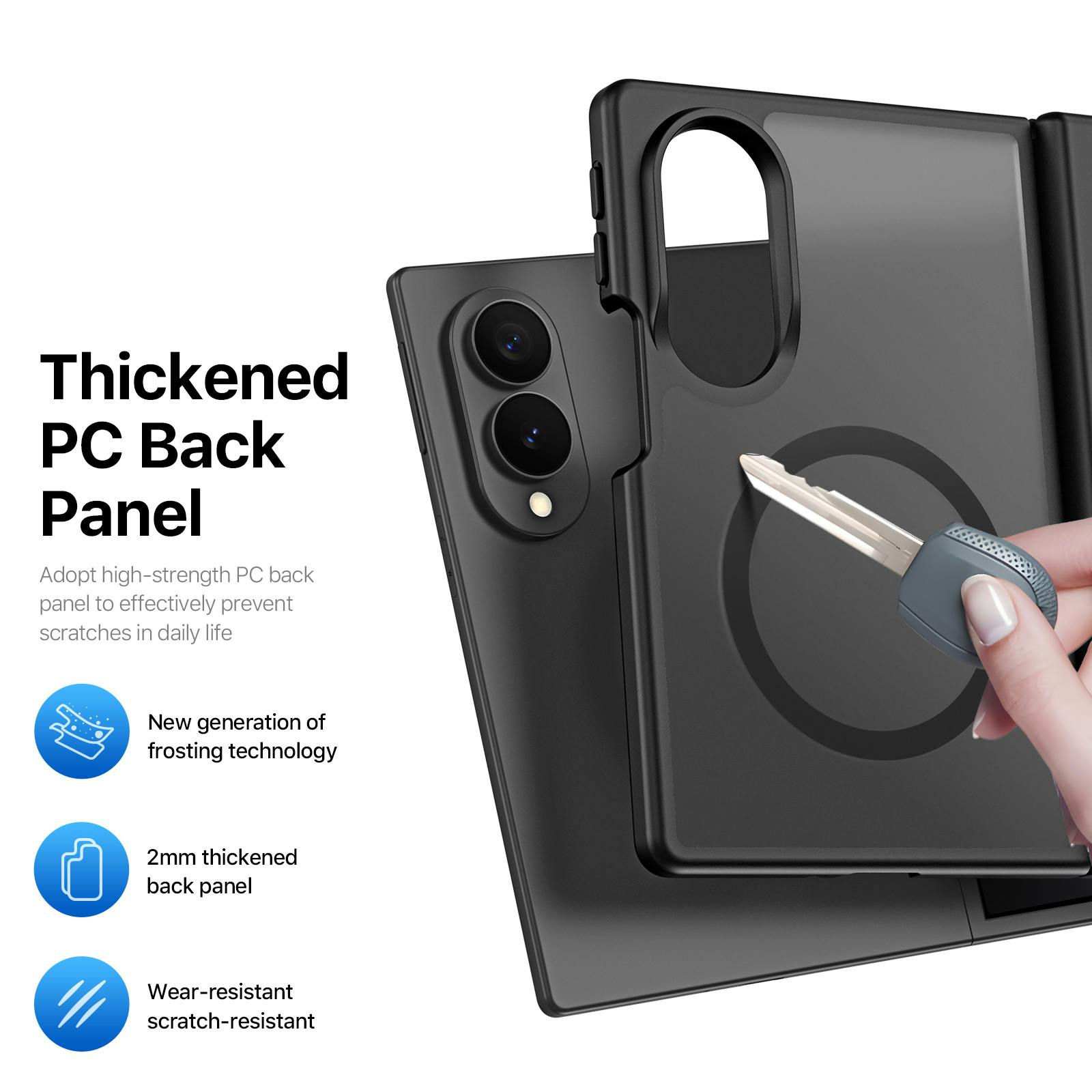 DUX DUCIS Samsung Galaxy Z Fold8 Wide Mat Qi2 Hoesje Zwart