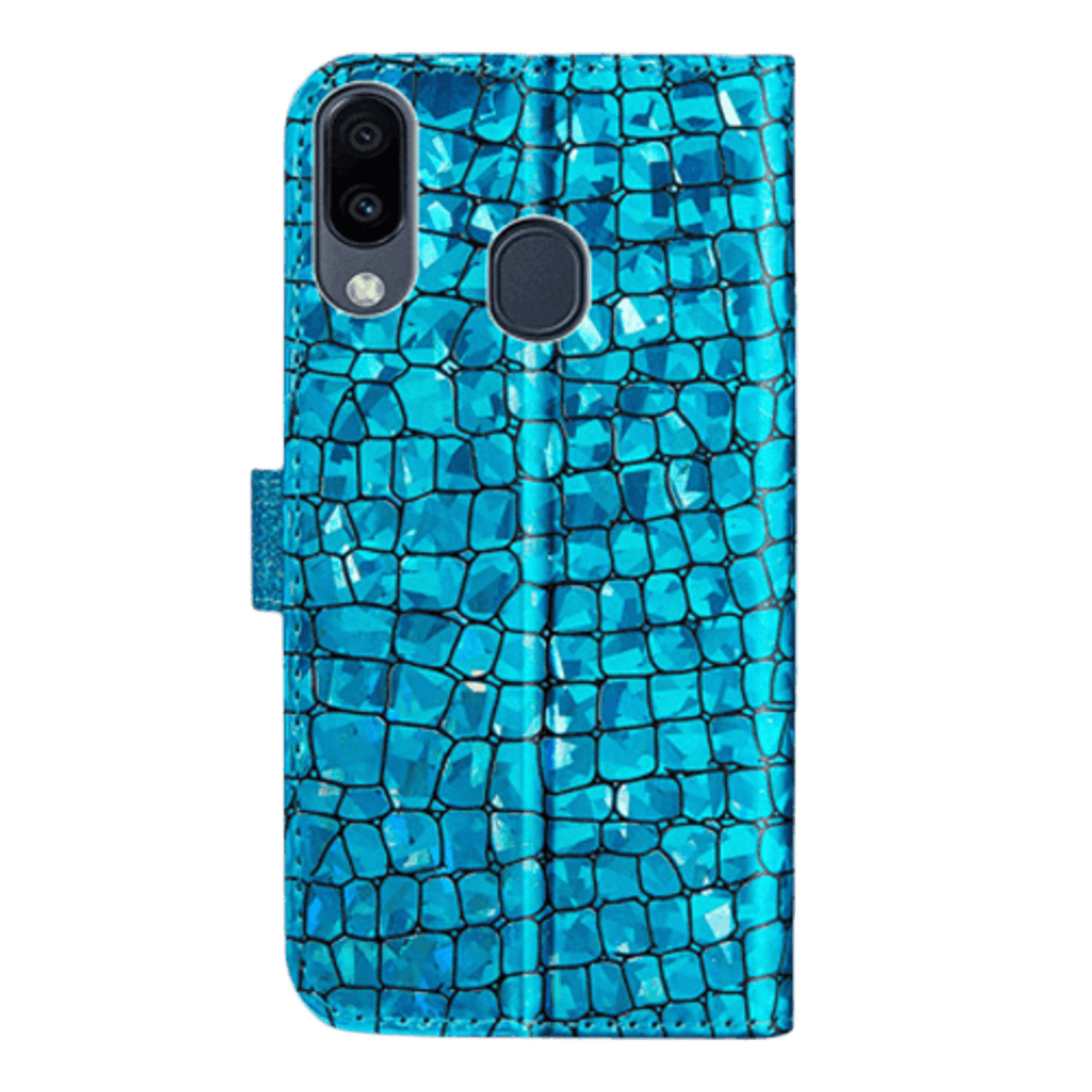 CaseBody Samsung Galaxy A20e Strass Wallet Blauw