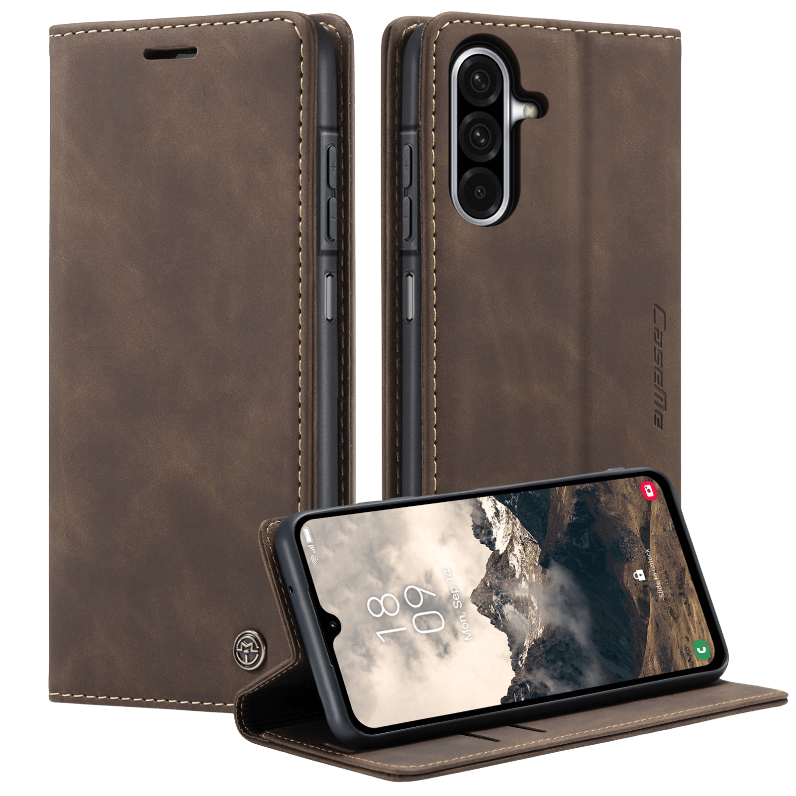 Caseme Samsung Galaxy A37 Business Bookcase Hoesje Bruin
