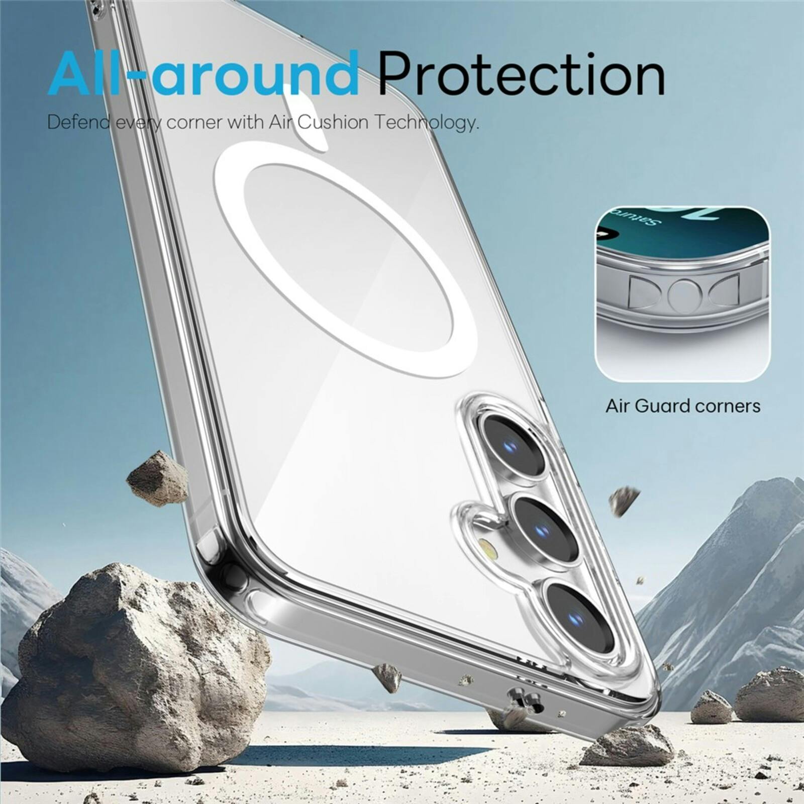 Northjo Samsung Galaxy S25 MagSafe 3-in-1 Protection Bundel Transparant
