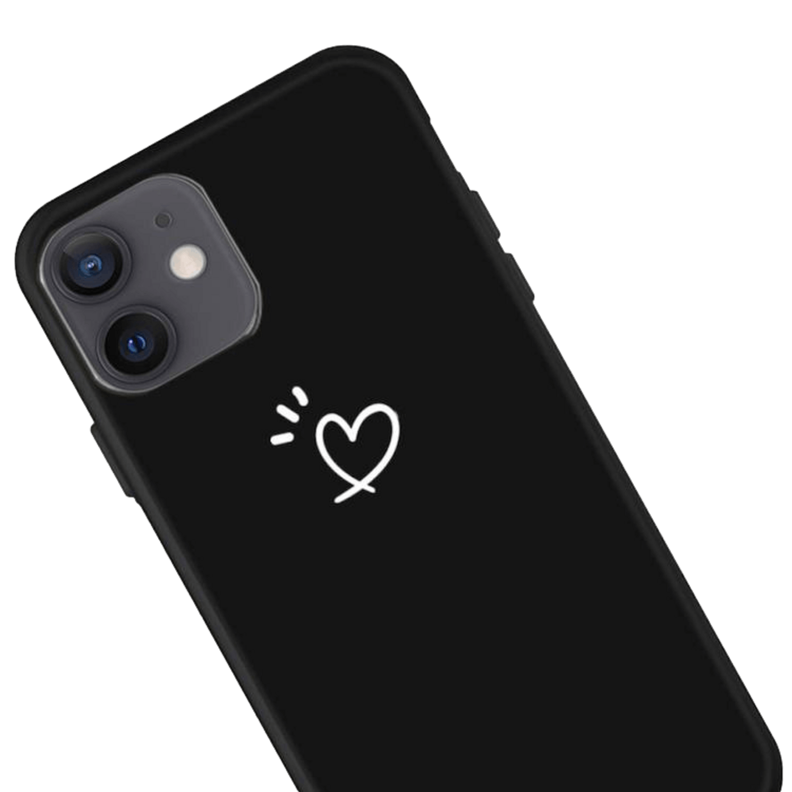 Mocaa iPhone 12 (Pro) Love Heart Case Zwart