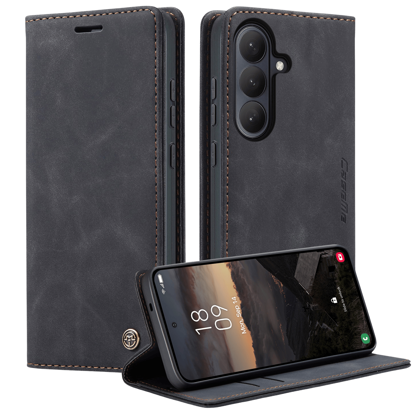 Caseme Samsung Galaxy S26 Plus Business Bookcase Hoesje Zwart