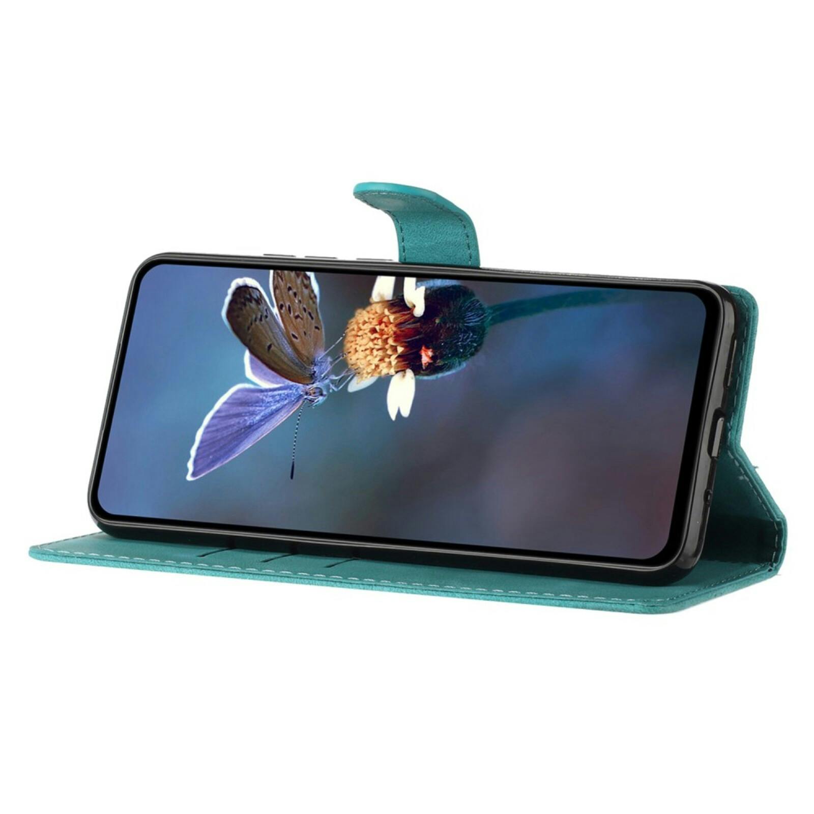Comfycase Samsung Galaxy A36 Zacht Boek Hoesje met Gravure Lichtblauw