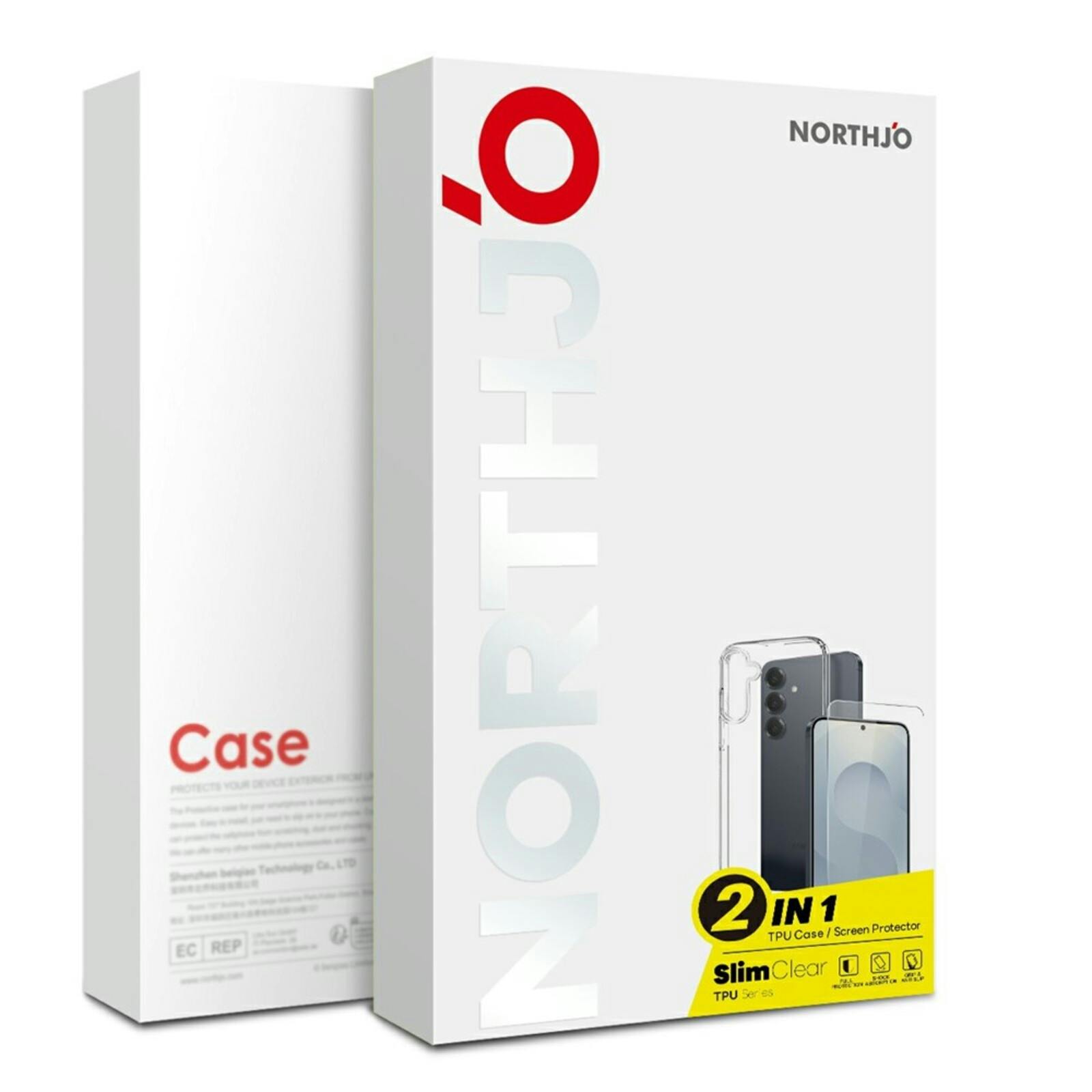 Northjo Samsung Galaxy S26 FE Hoesje en Screenprotector Transparant