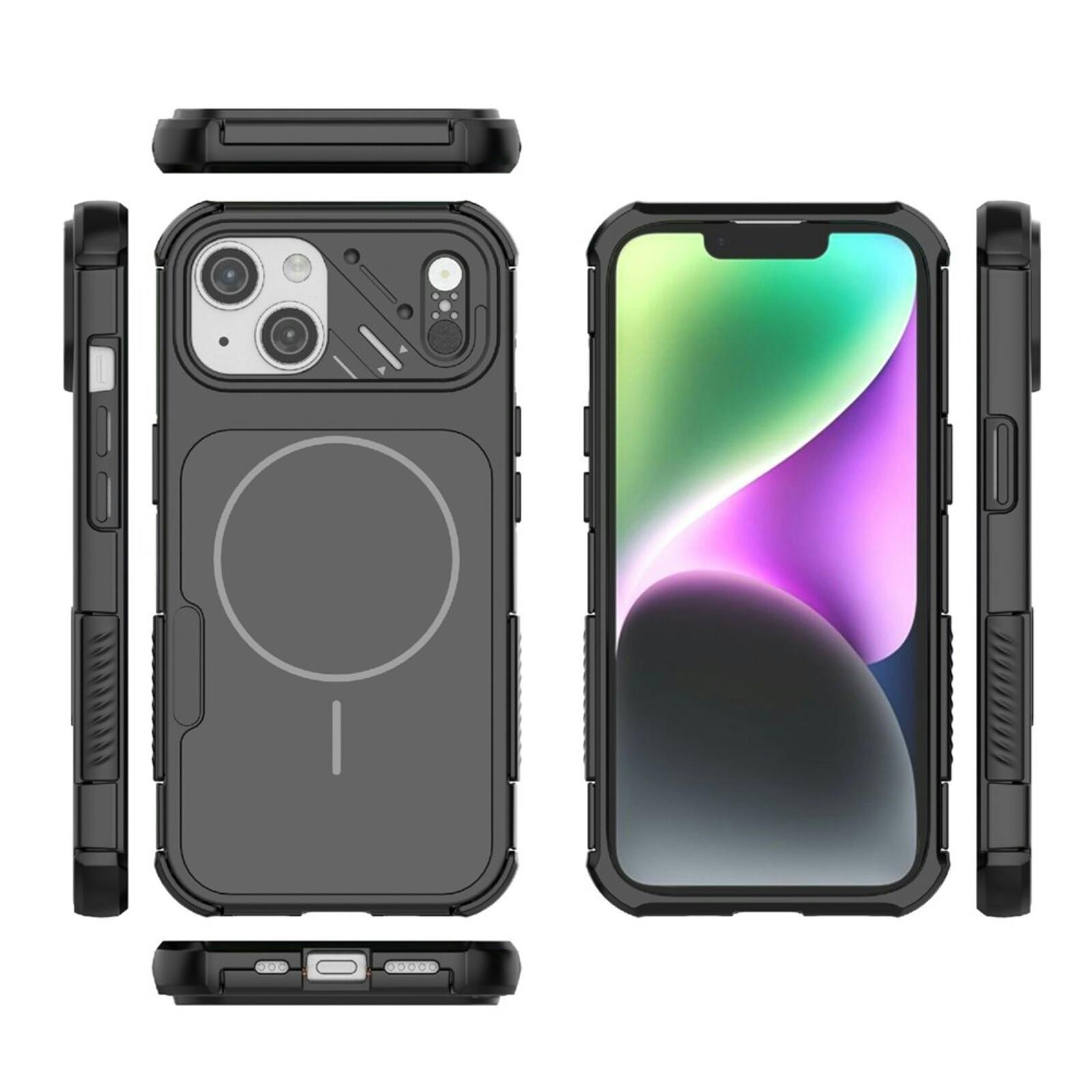 CaseBody Apple iPhone 15 Shockproof MagSafe Back Cover Zwart