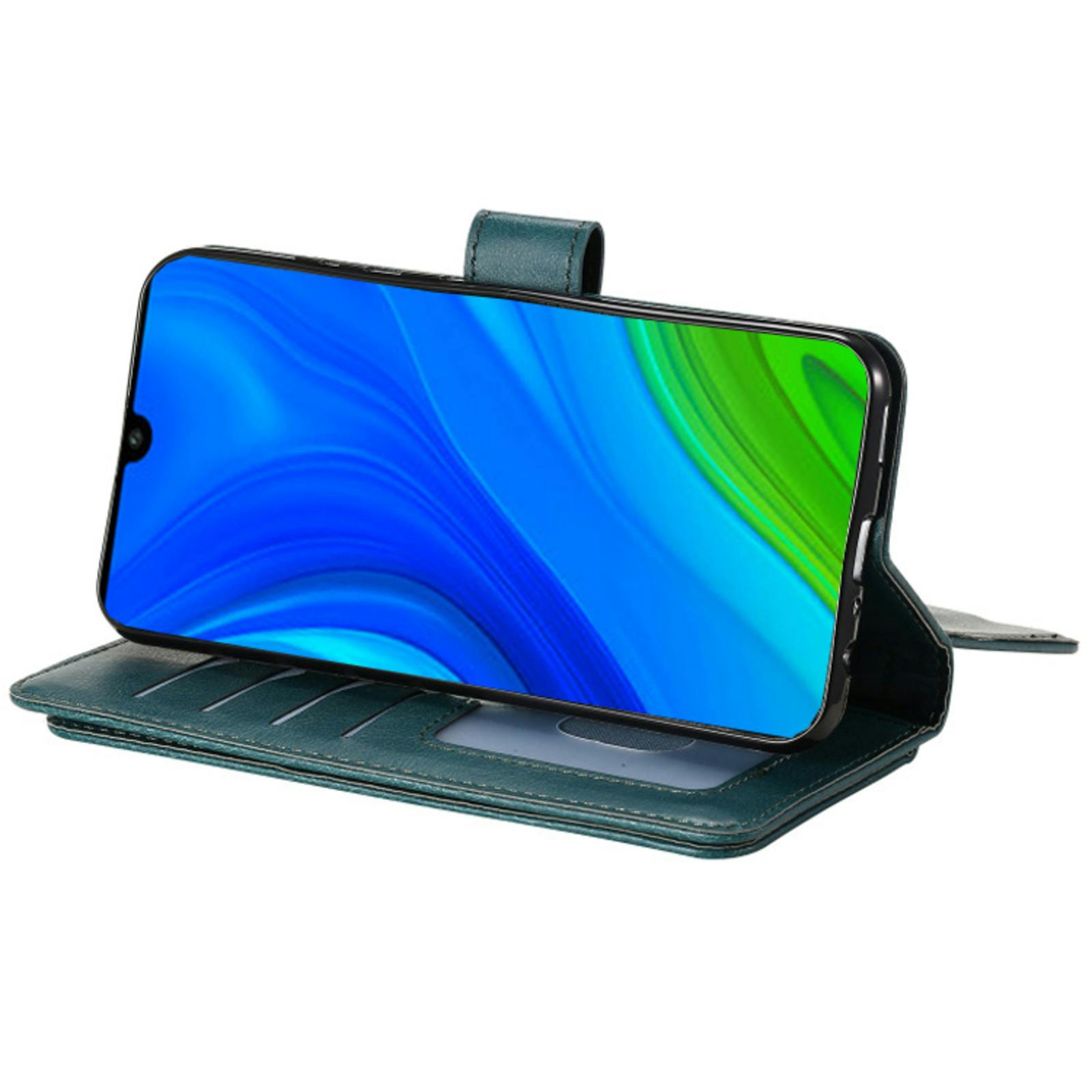 TwoTone Huawei P Smart 2020 Luxury Wallet Groen