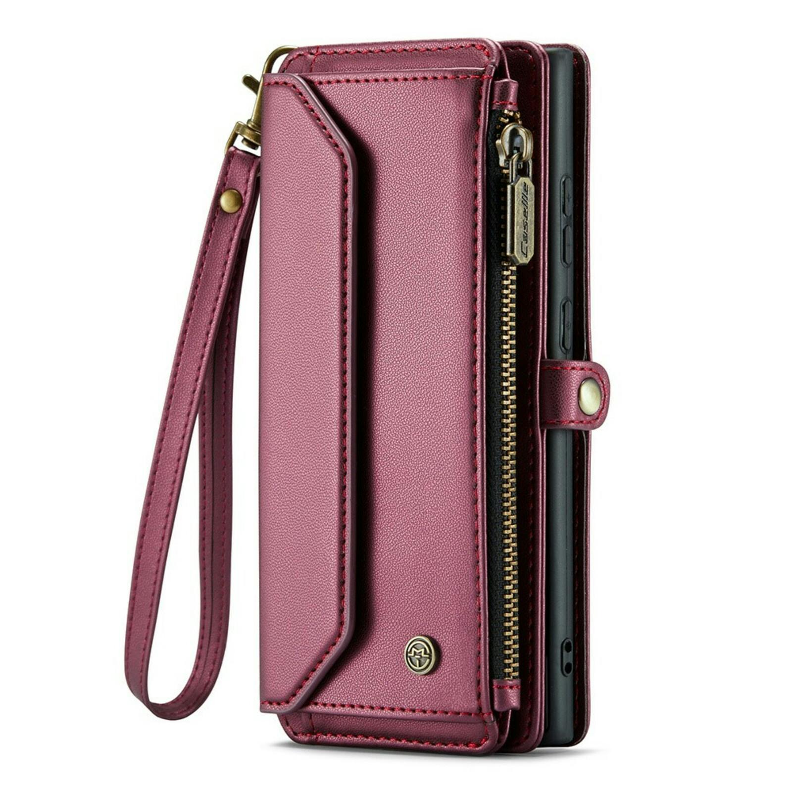 Caseme Samsung S24 Ultra Clutch Wallet met Koord Bordeaux