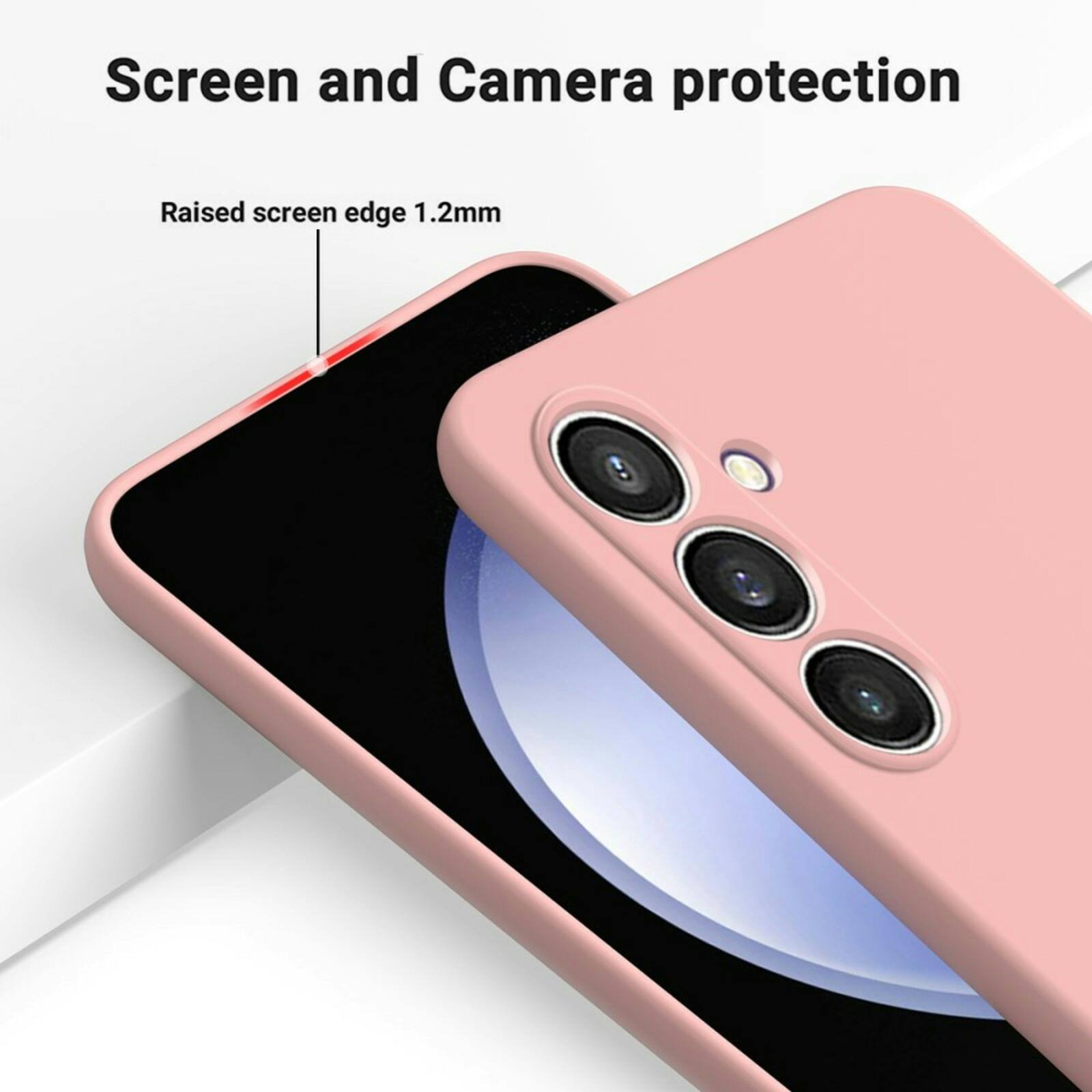 Mocaa Samsung Galaxy S24 FE Smooth Siliconen Hoesje Met Koord Roze