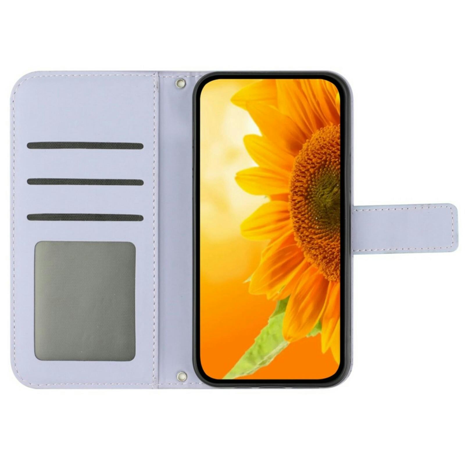 Mocaa Samsung Galaxy A35 Sunflower Bookcase met Koord Paars