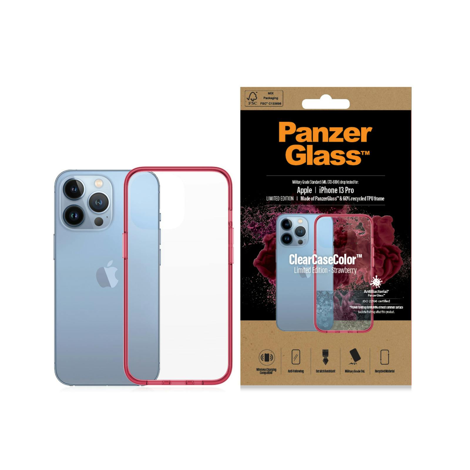 PanzerGlass iPhone 13 Pro Clear Case Strawberry