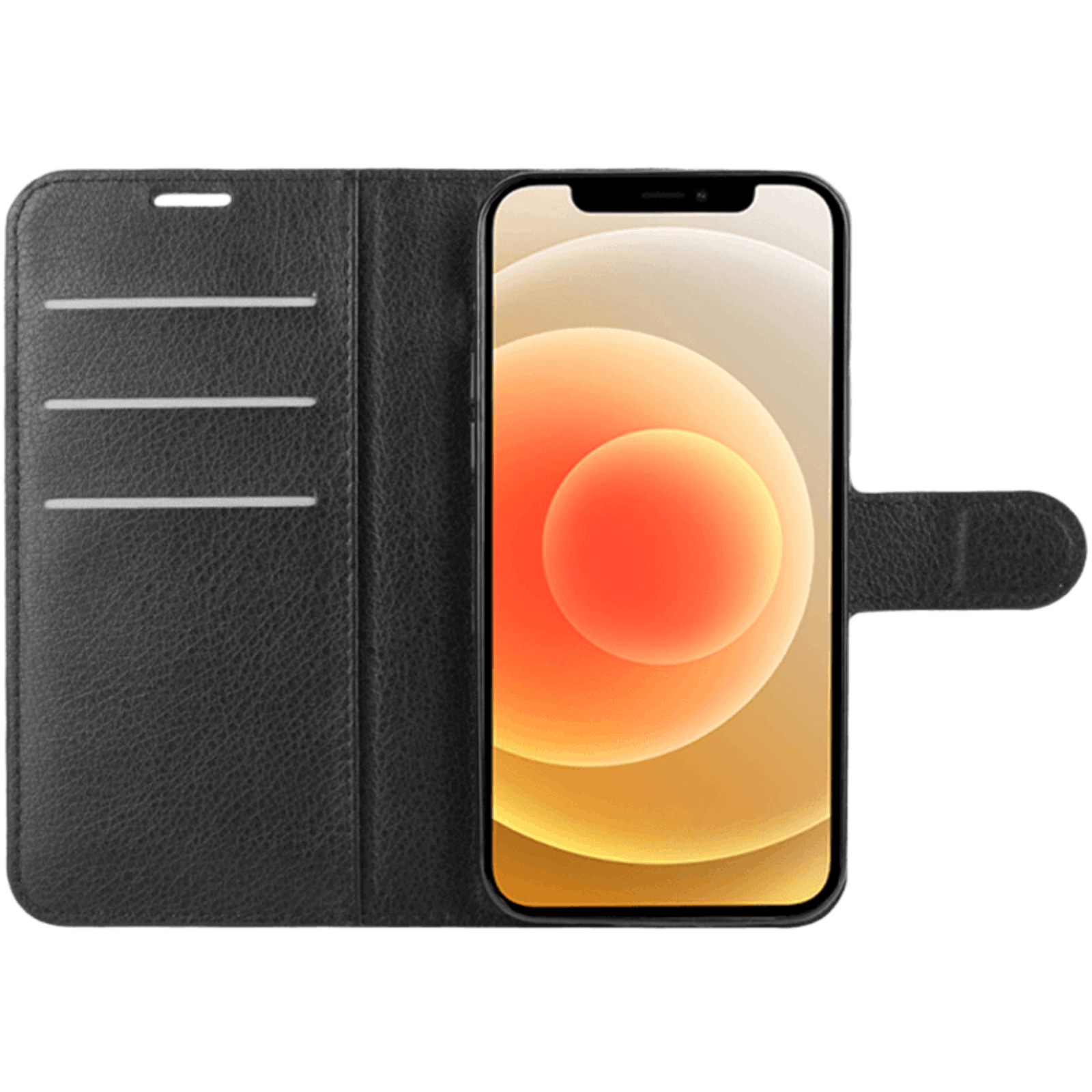 Mocaa iPhone 12 Pro Max Portemonnee Hoesje Pasjes Zwart