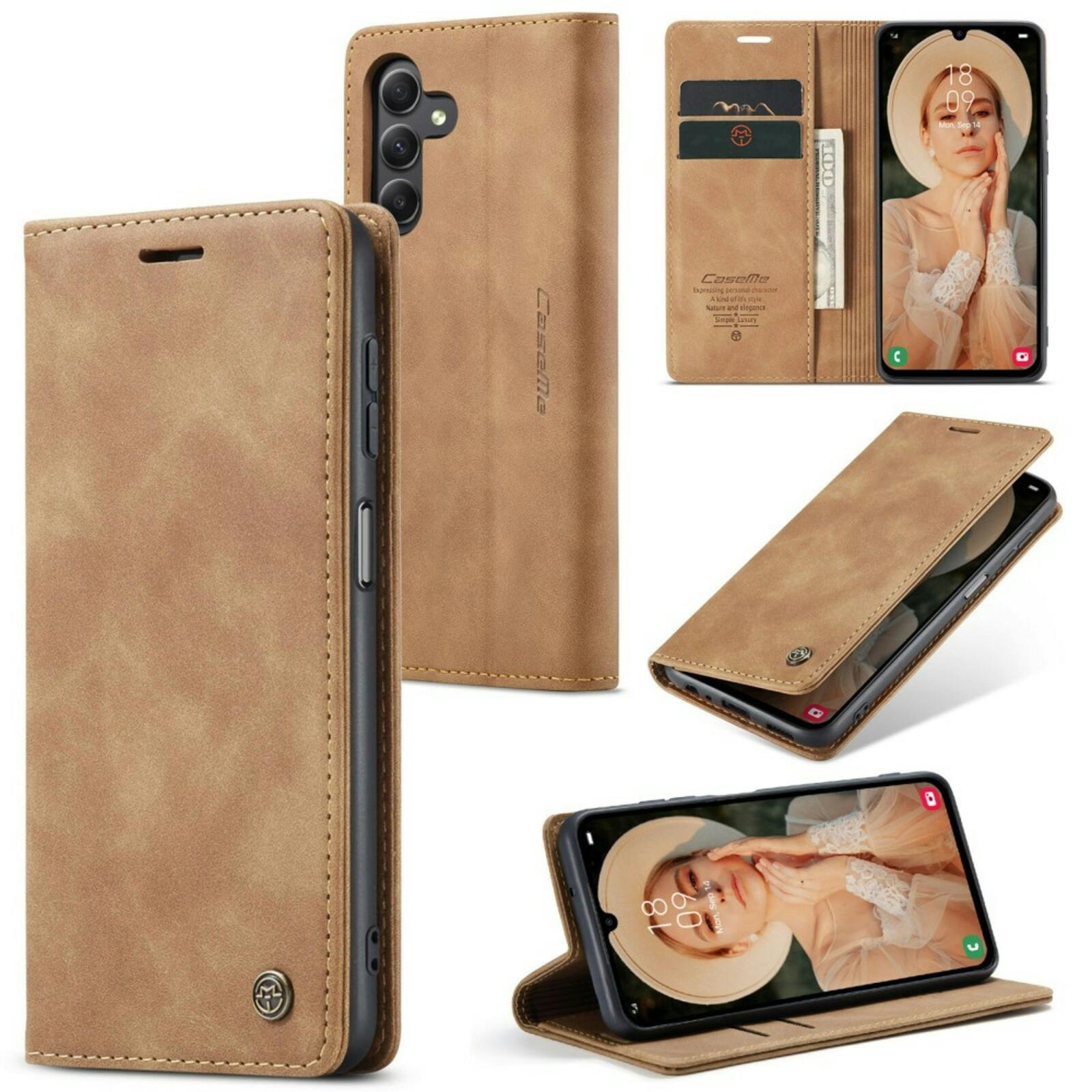 Caseme Samsung A15 Business Bookcase Hoesje Bruin