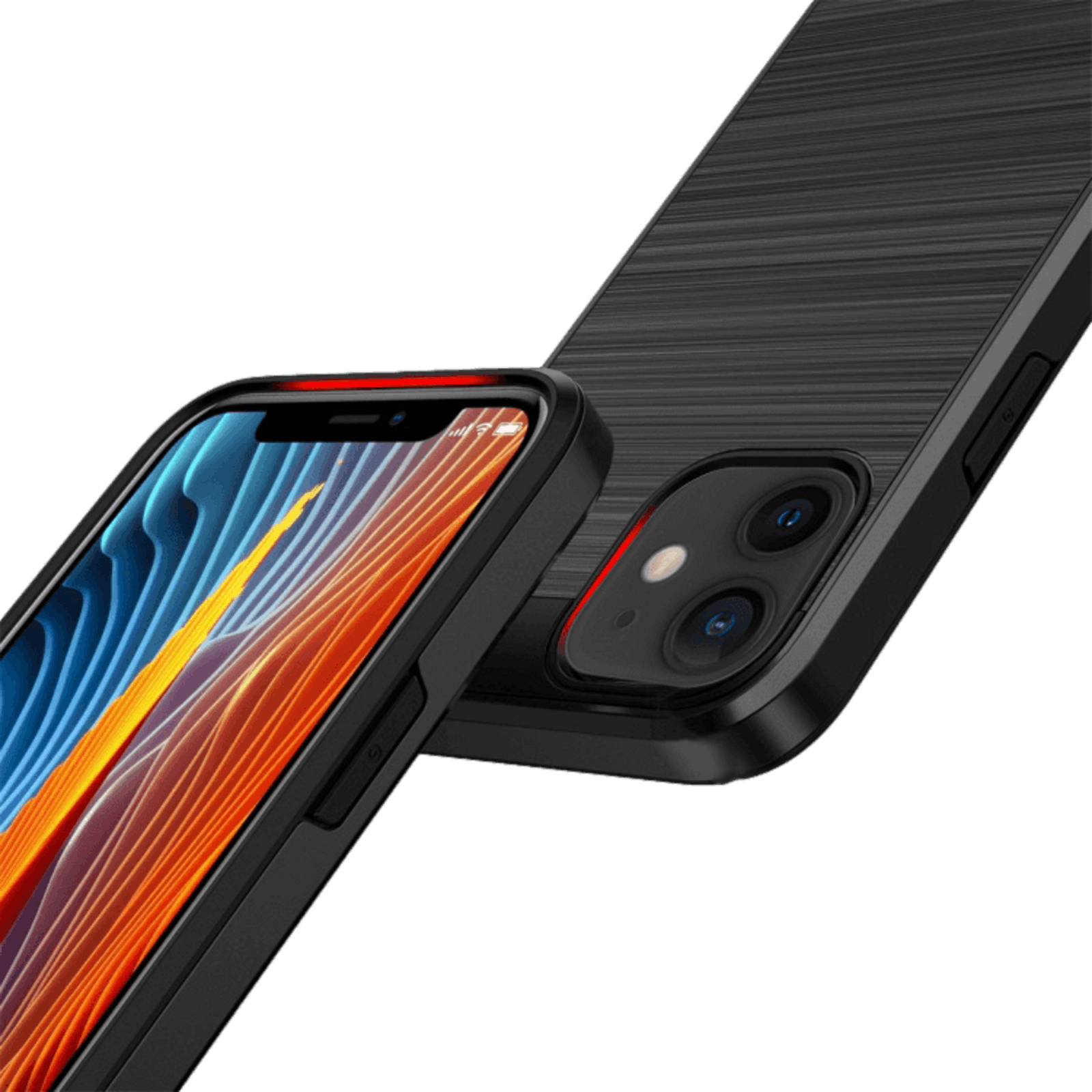 CaseBody Iphone 12 Mini Stevig Dual Layer Beschermhoesje Zwart