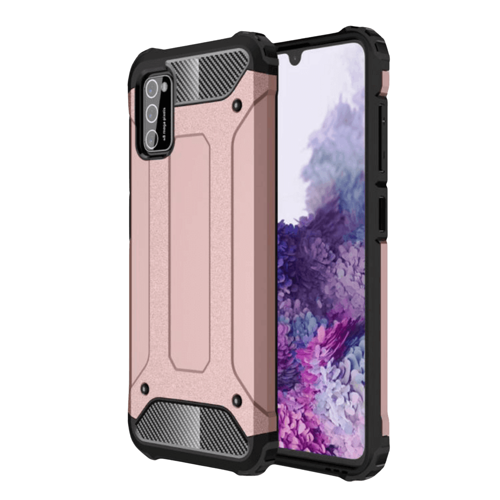 CaseBody Samsung Galaxy A41 Shockproof Hoesje Steel Armor Roségoud