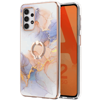 CaseBody Samsung Galaxy A32 marble case met ringhouder Meerkleurig