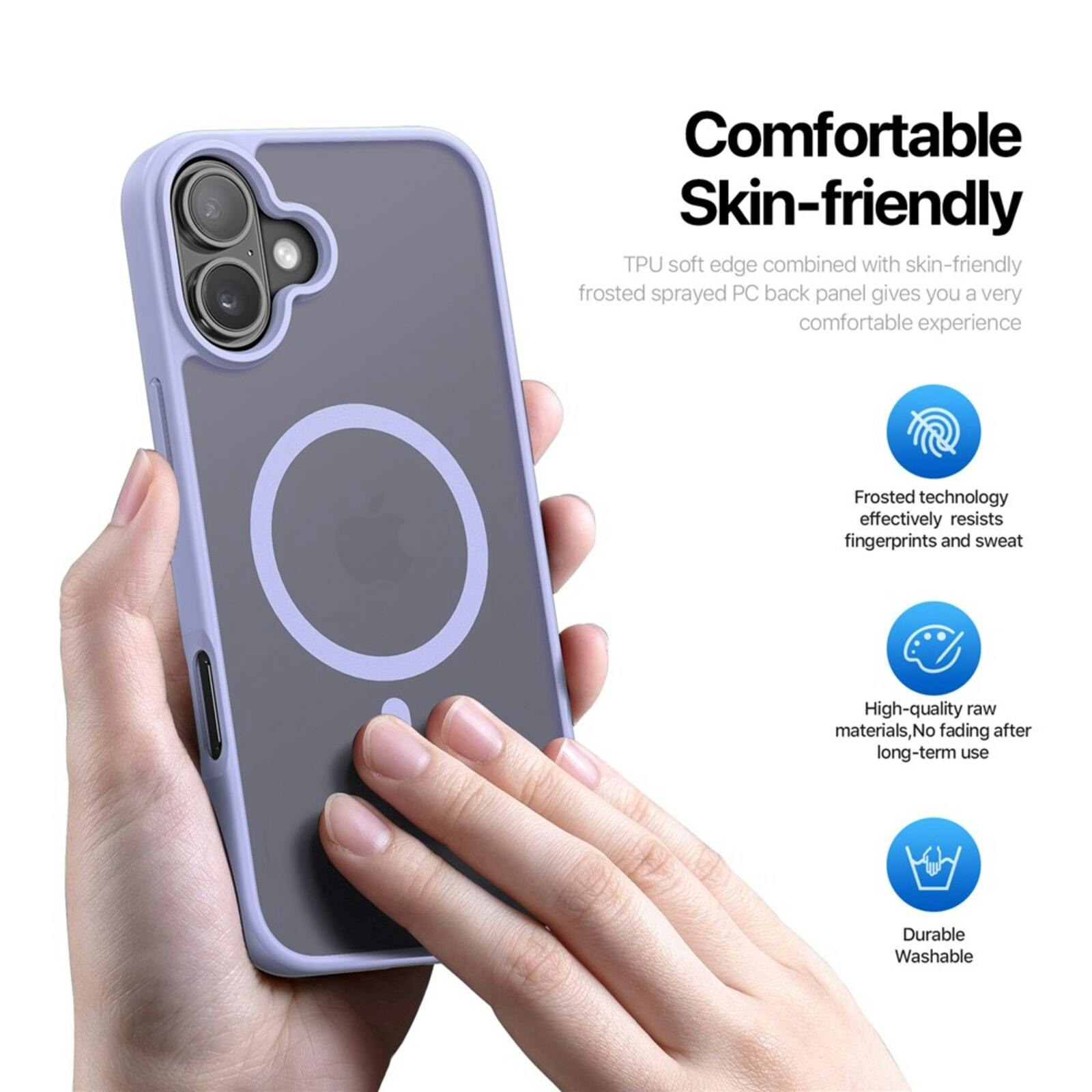 DUX DUCIS iPhone 16 Plus Mat MagSafe Hoesje Paars