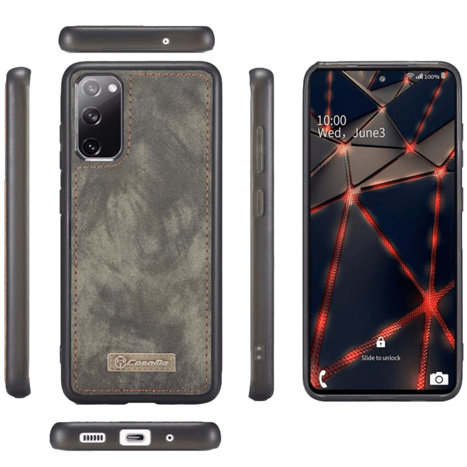 Caseme Samsung Galaxy S20 Vintage Hoesje Zwart