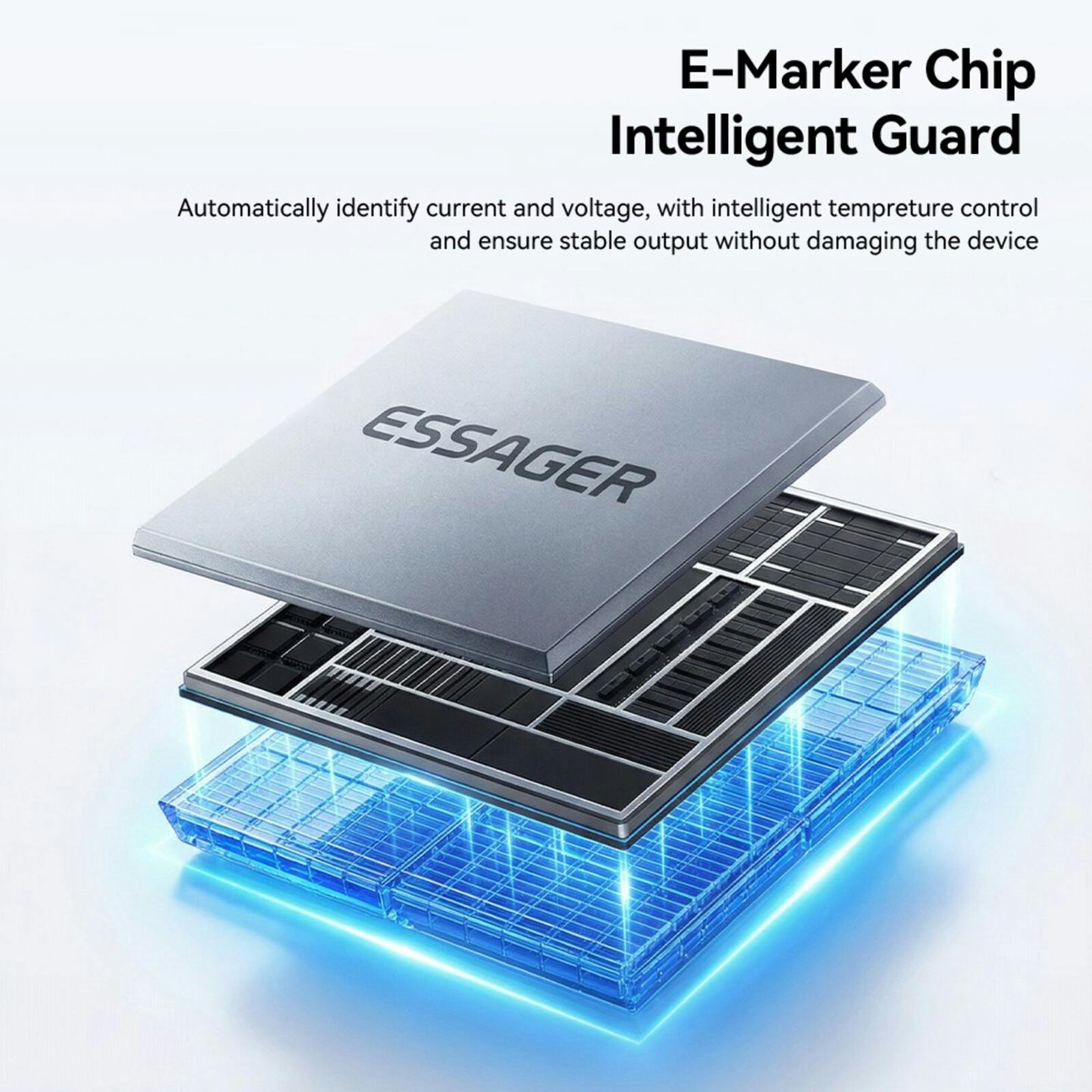 Essager 2-in-1 USB-C naar USB-C Kabel 100W Apple Watch Oplader Zwart
