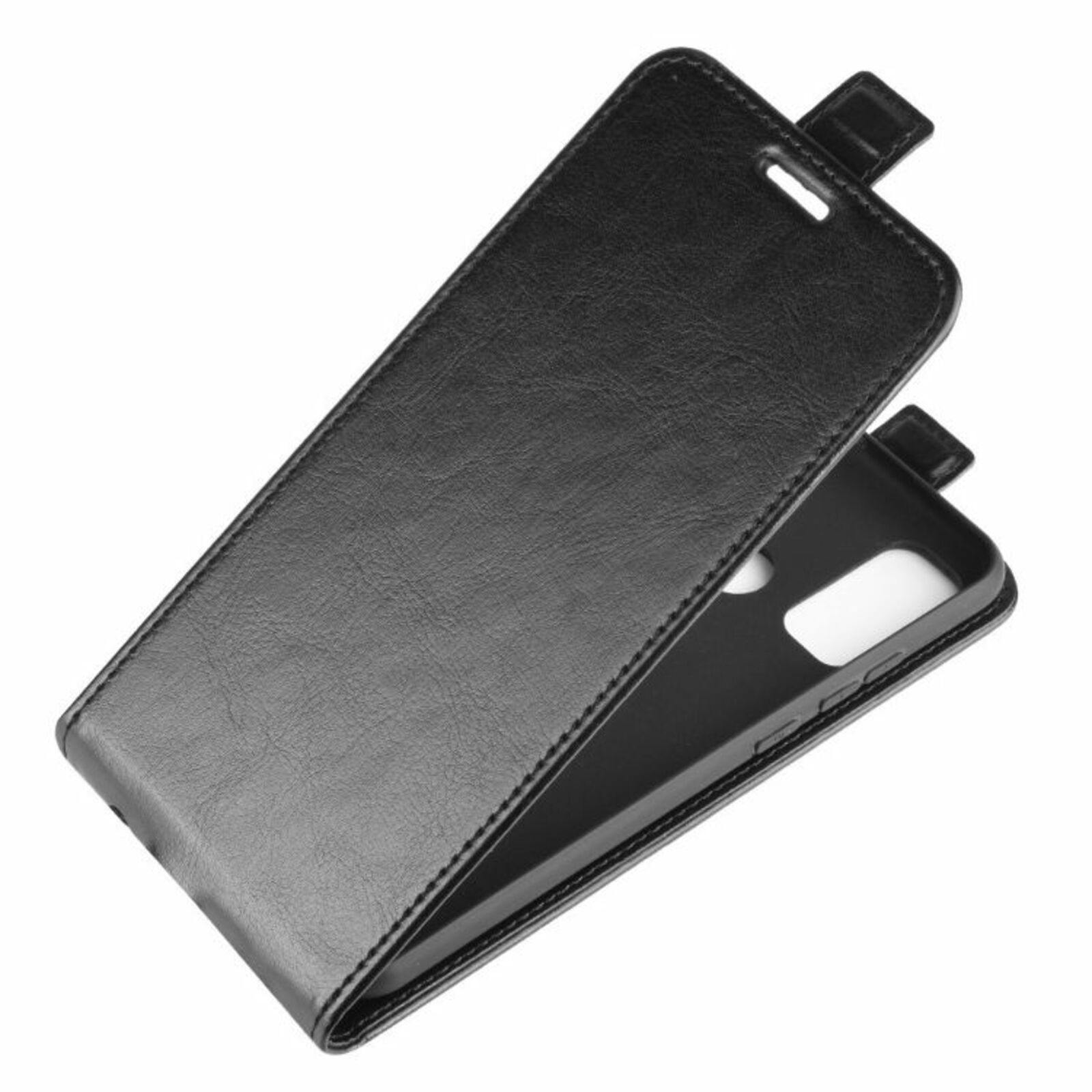 Comfycase Huawei P Smart 2020 Verticale Flip Cover met Pasruimte Zwart