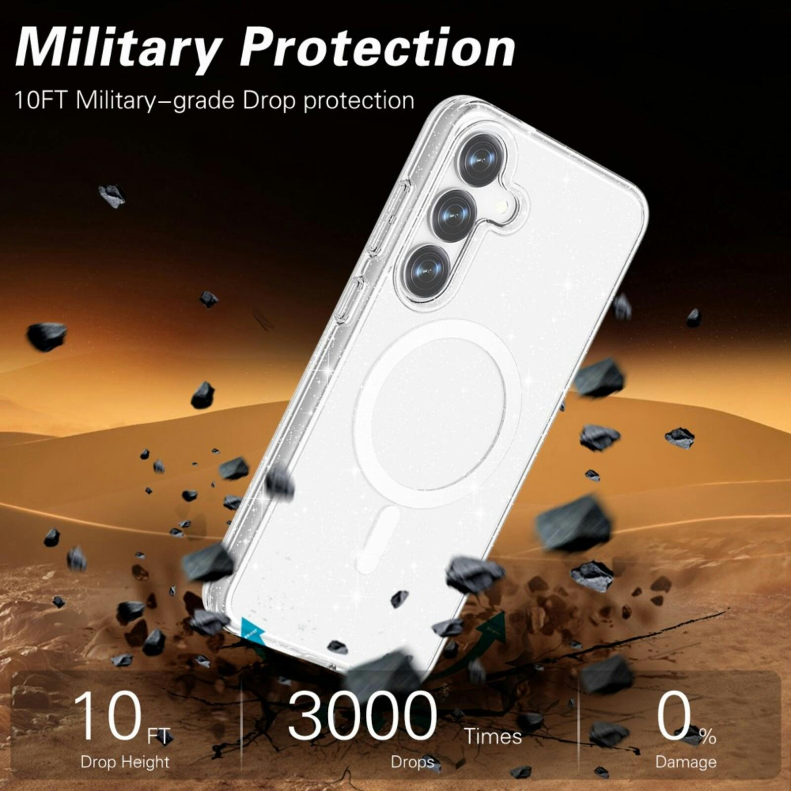 Mocaa Samsung S25 Glitz MagSafe Beschermhoesje Transparant