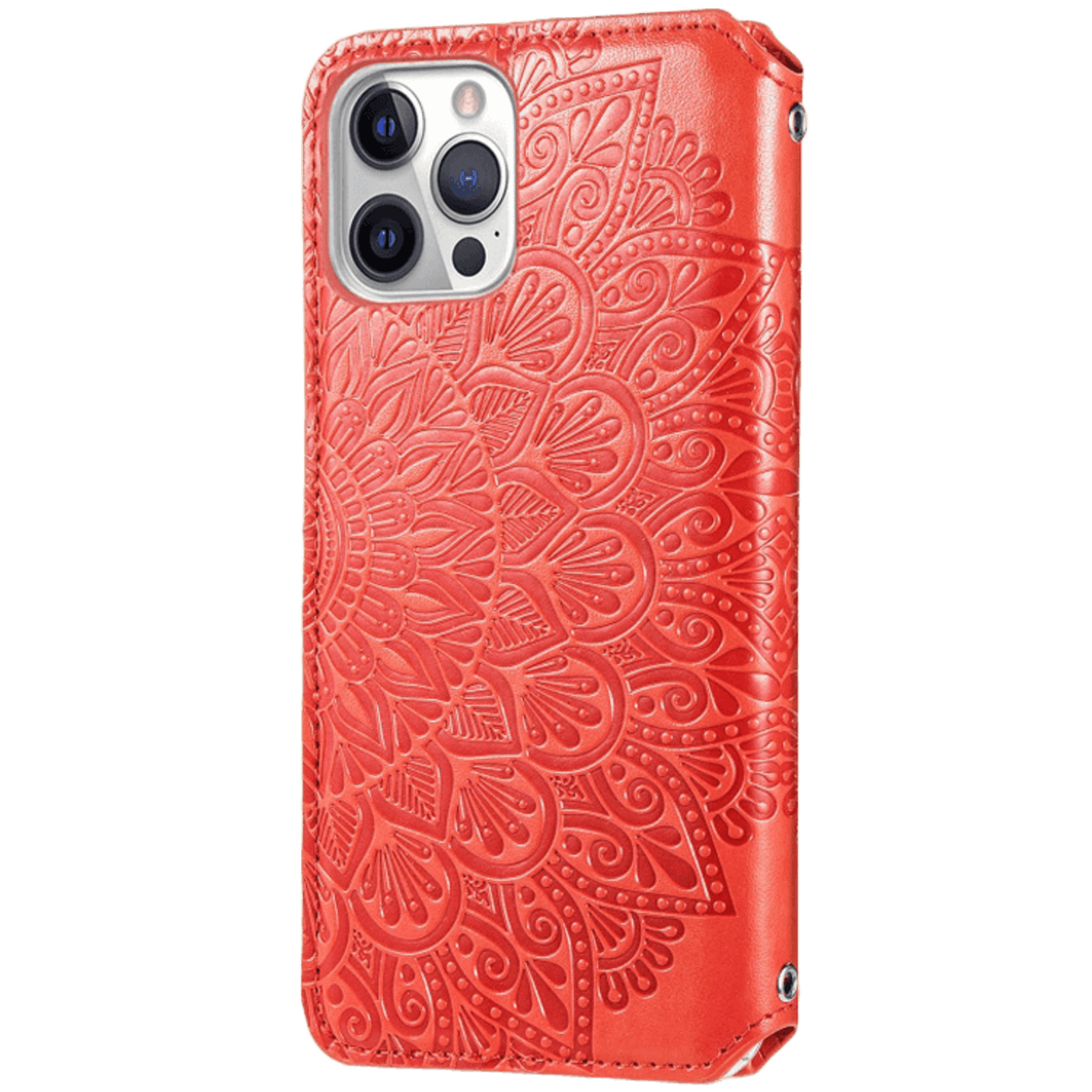 Mocaa iPhone 12 Pro Max Magnetic Mandala Wallet Rood