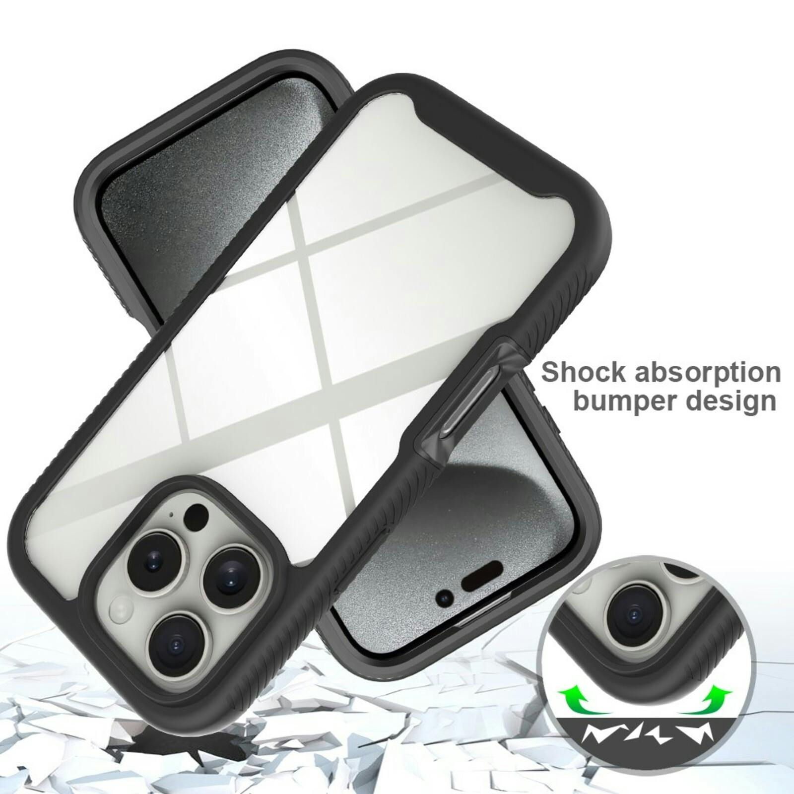 Comfycase iPhone 16 Pro Full Protection Cover Zwart