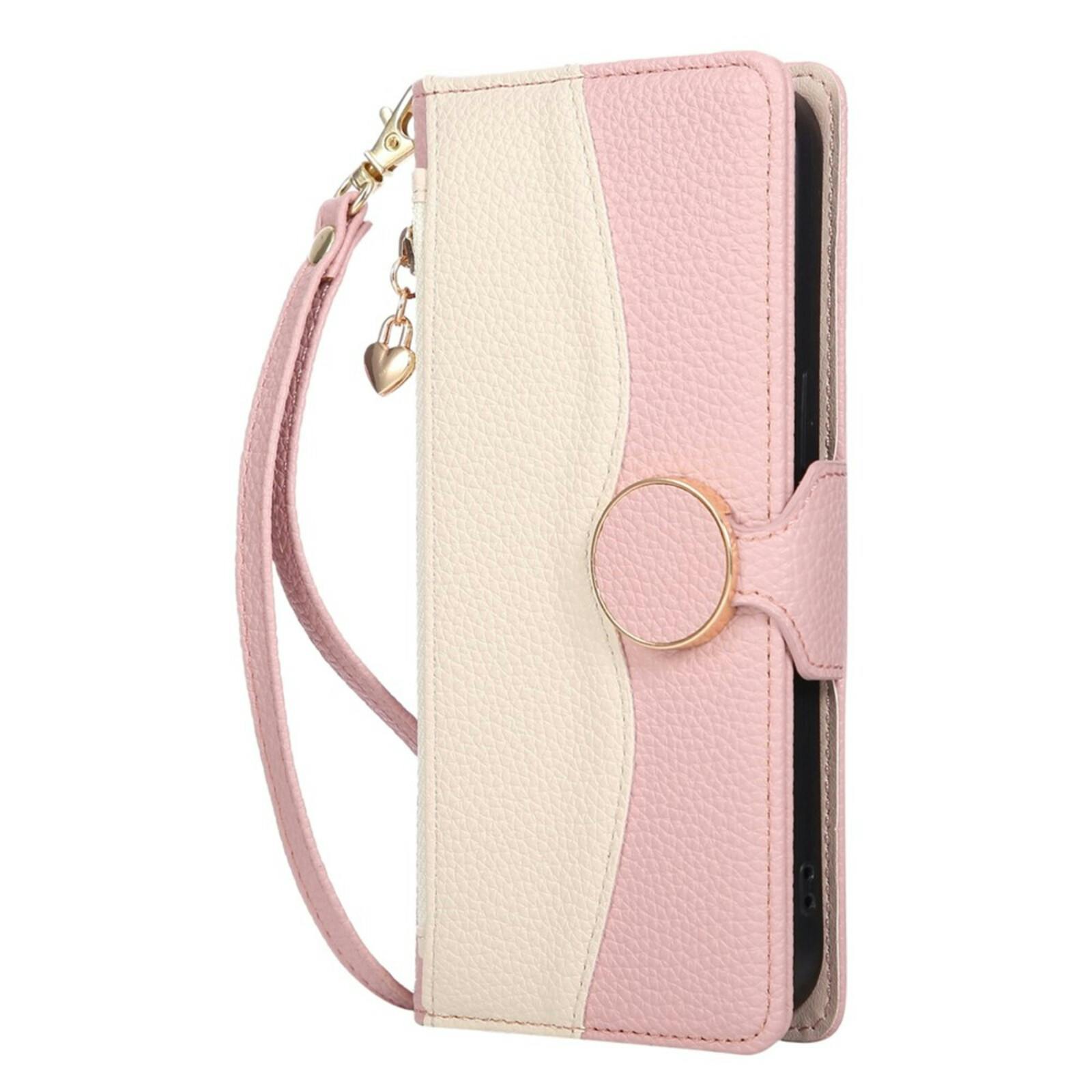 TwoTone Samsung Galaxy A57 Zipper Boek Hoesje Roze