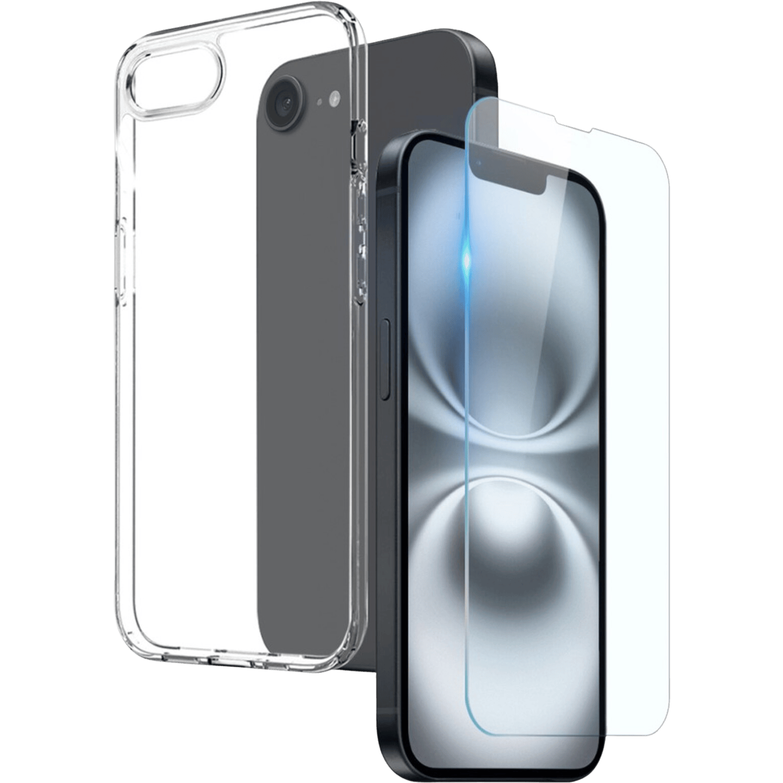 Northjo Apple iPhone 16e Hoesje en Screenprotector Transparant