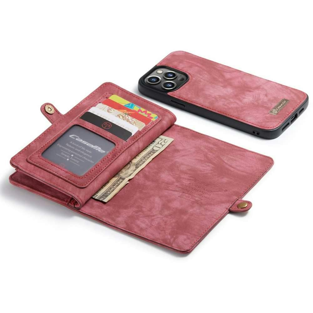 Caseme iPhone 13 Pro Portemonnee Hoesje Alles-in-één Rood