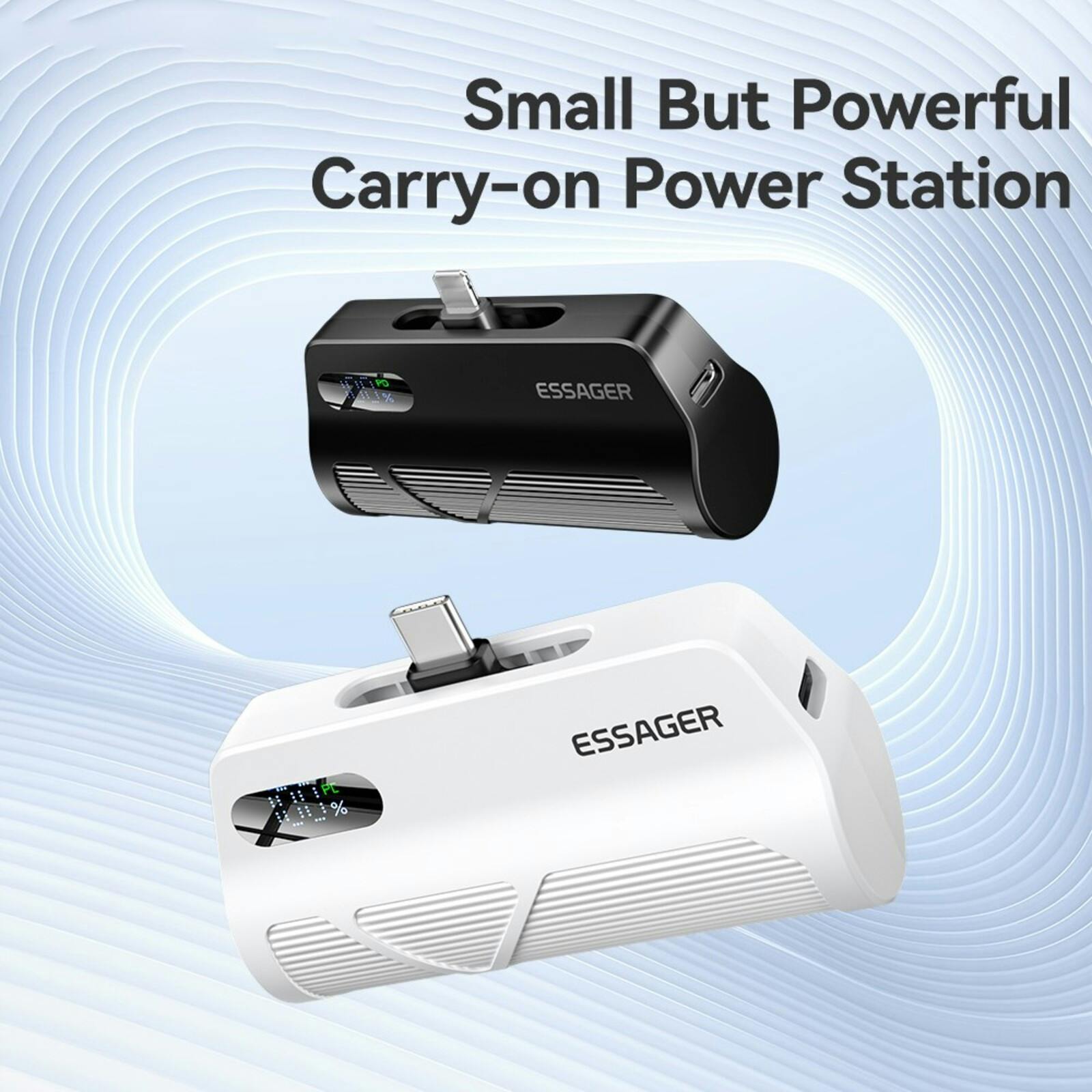 Essager 20W Universele Click-On Powerbank Wit 5000 mAh