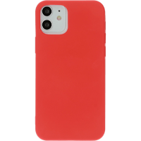 Mobiparts iPhone 12 (Pro) Siliconen Hoesje Scarlet Red - Voorkant