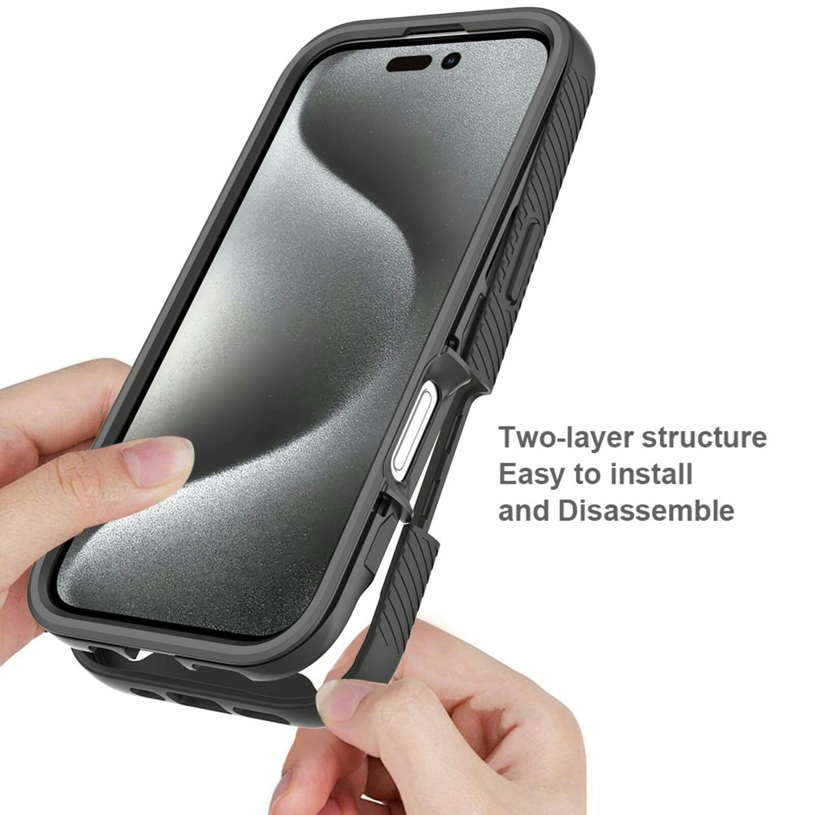 Comfycase iPhone 16 Pro Full Protection Cover Zwart