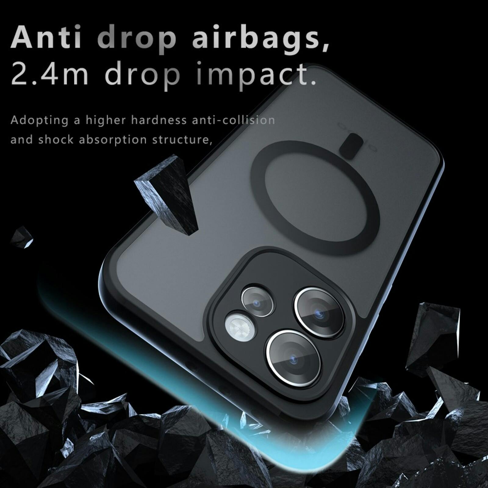 CaseBody OPPO Reno15 MagSafe Mat Hoesje Zwart