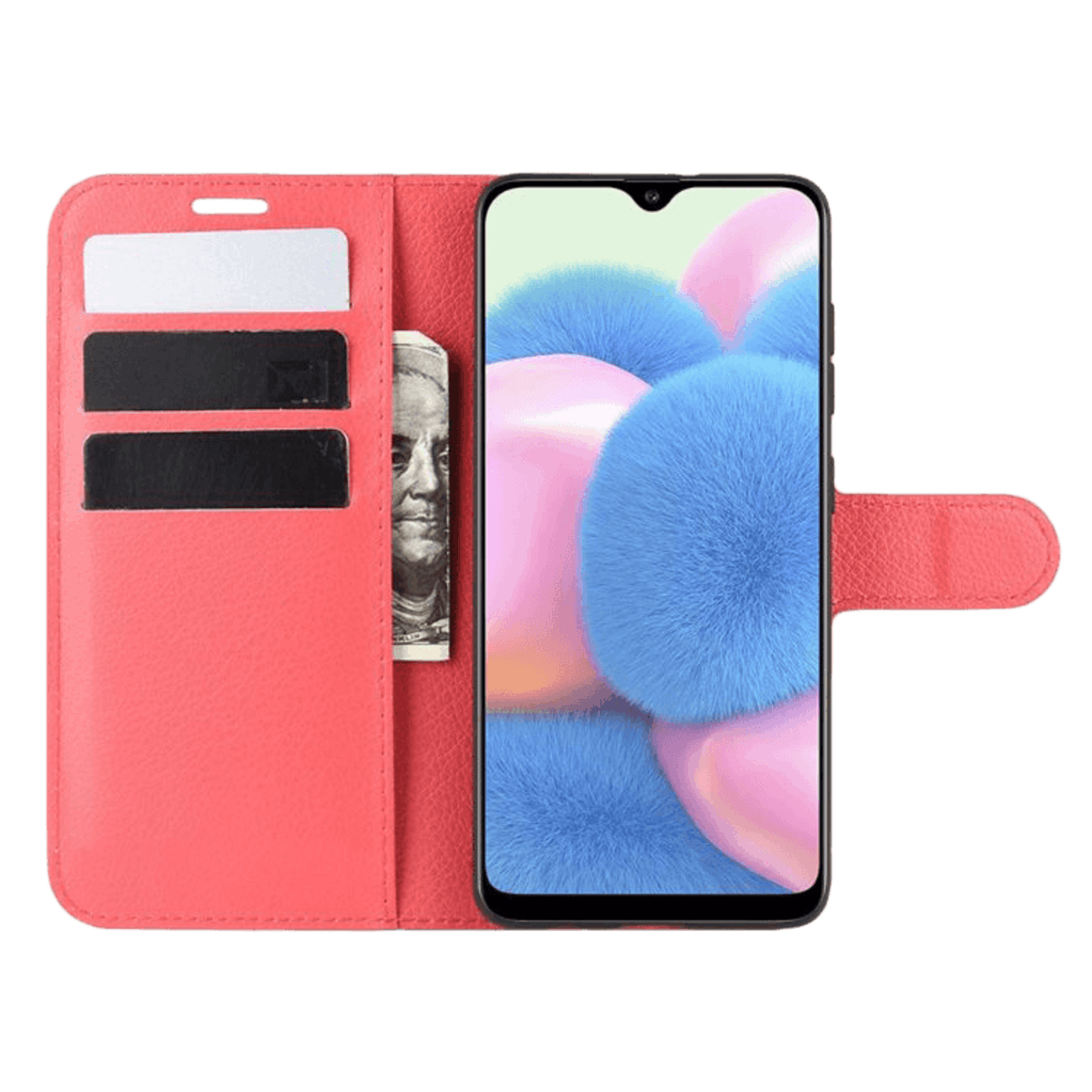 Mocaa Samsung Galaxy A41 Portemonnee Hoesje Pasjes Rood