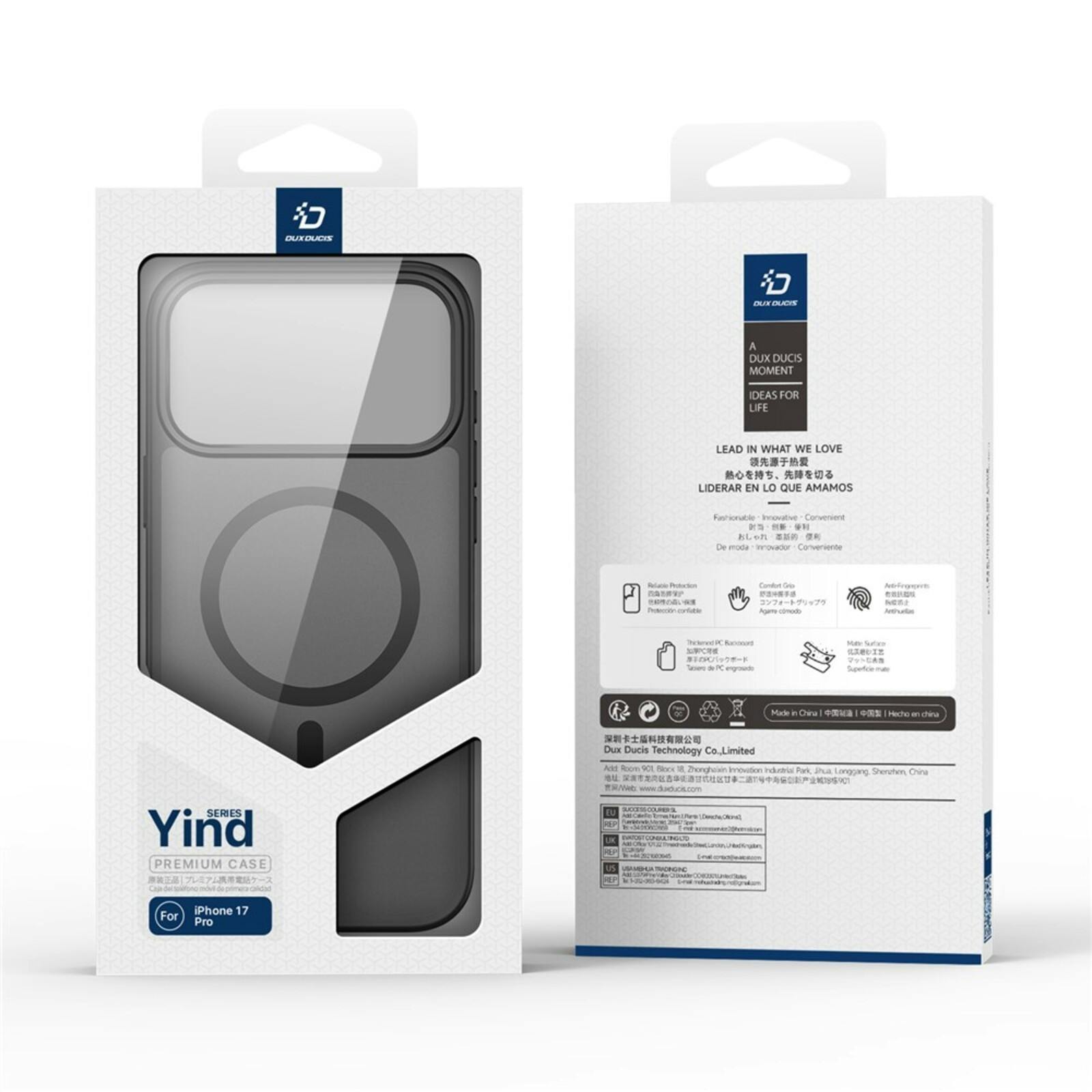 DUX DUCIS Apple iPhone 17 Pro Mat MagSafe Hoesje Zwart