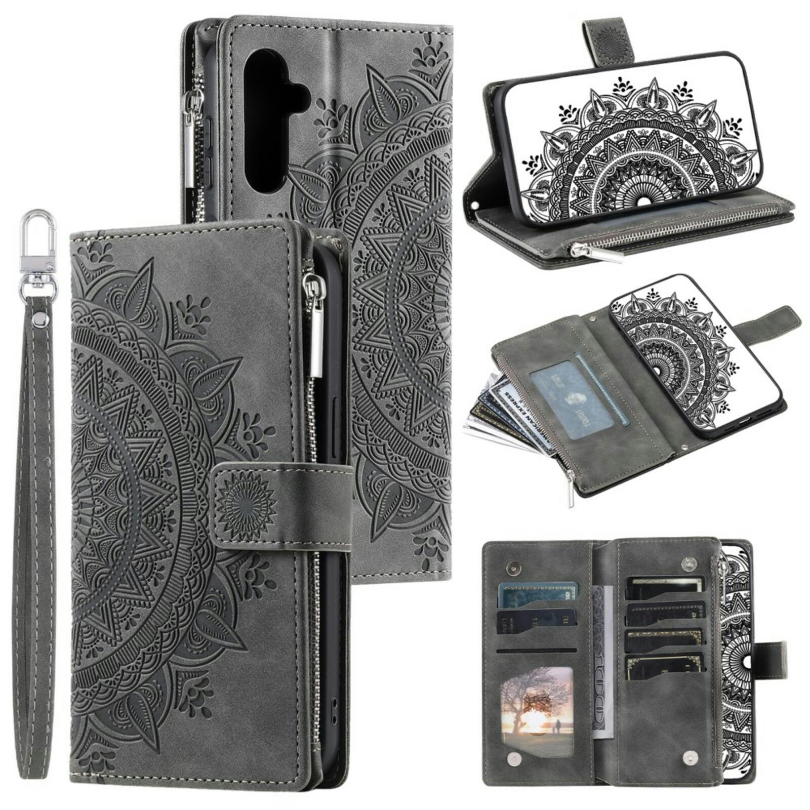 Comfycase Samsung Galaxy A16 Mandala Wallet Grijs