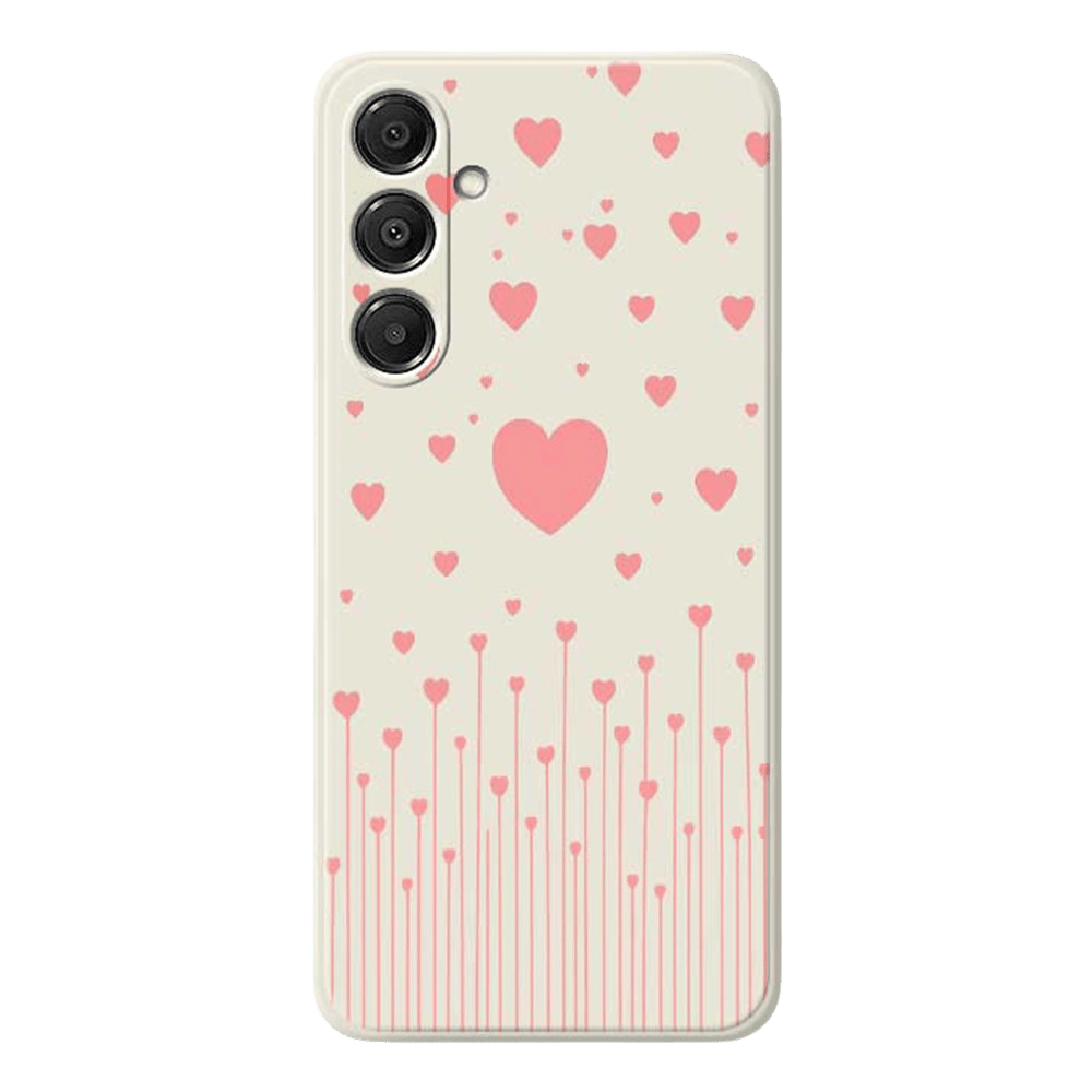 Mocaa Samsung Galaxy A57 Beschermhoesje Hartjes Wit