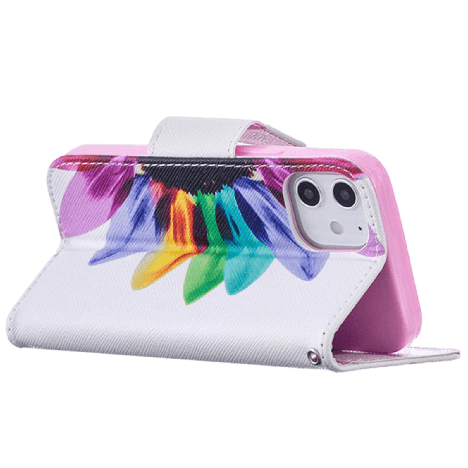 Comfycase iPhone 12 (Pro) Bookcase Hoesje Colourful Petals