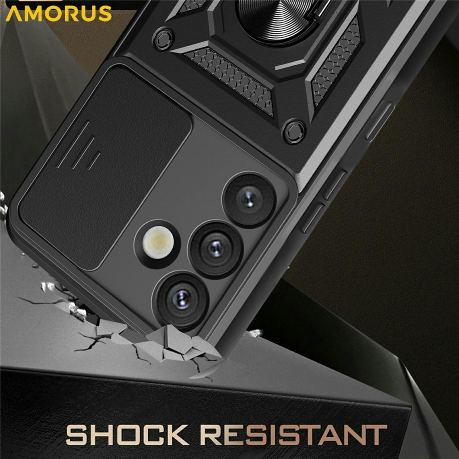 Amorus Samsung Galaxy S26 Plus Shield Case met Camera-schuif Groen