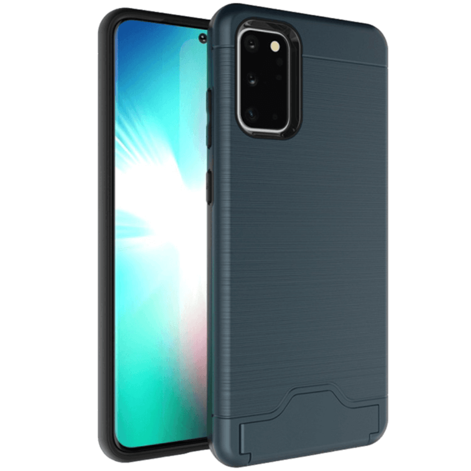 CaseBody Samsung Galaxy S20 Brushed Hoesje met Pashouder Blauw