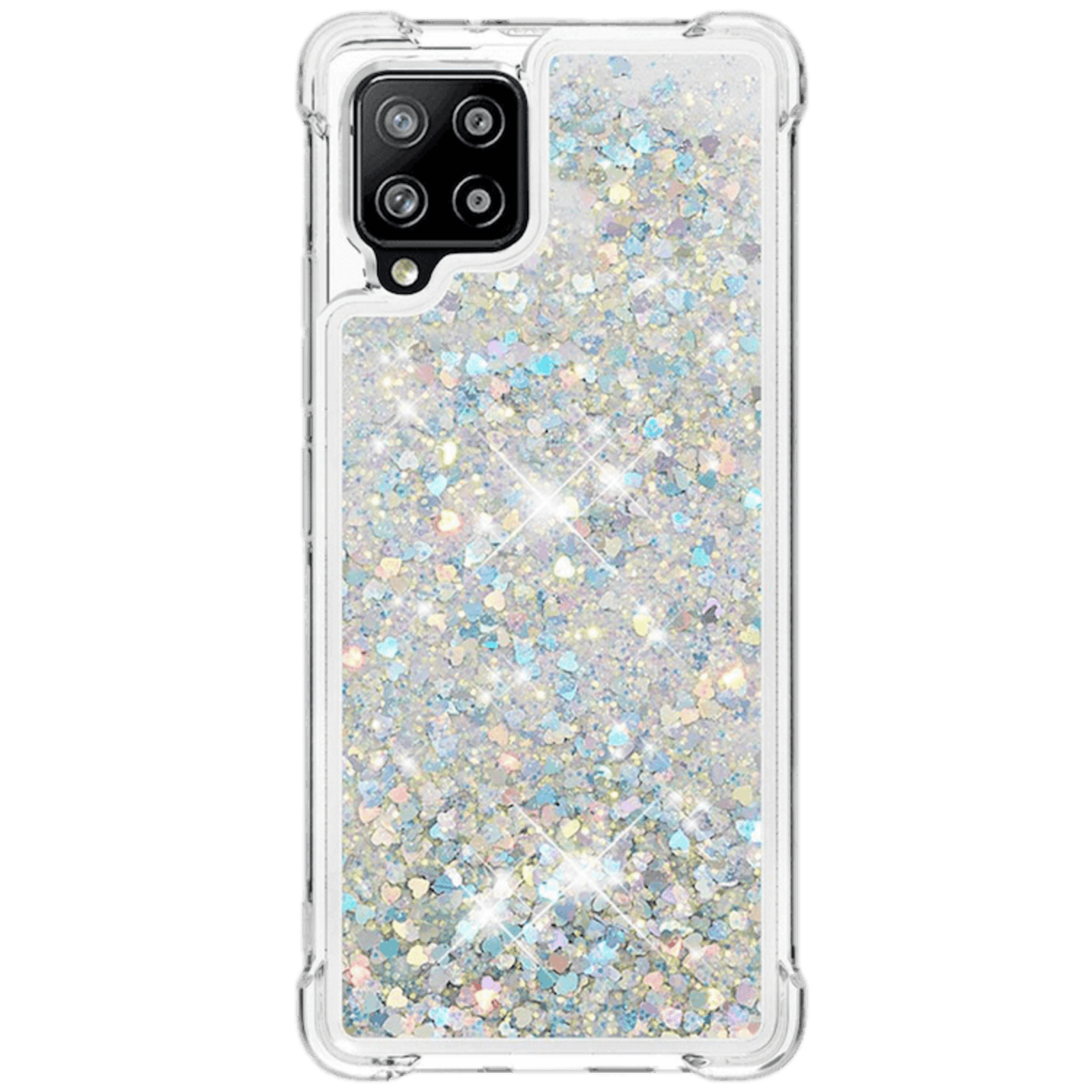 Mocaa Samsung Galaxy A42 Valbestendig Glitter Hoesje Zilver