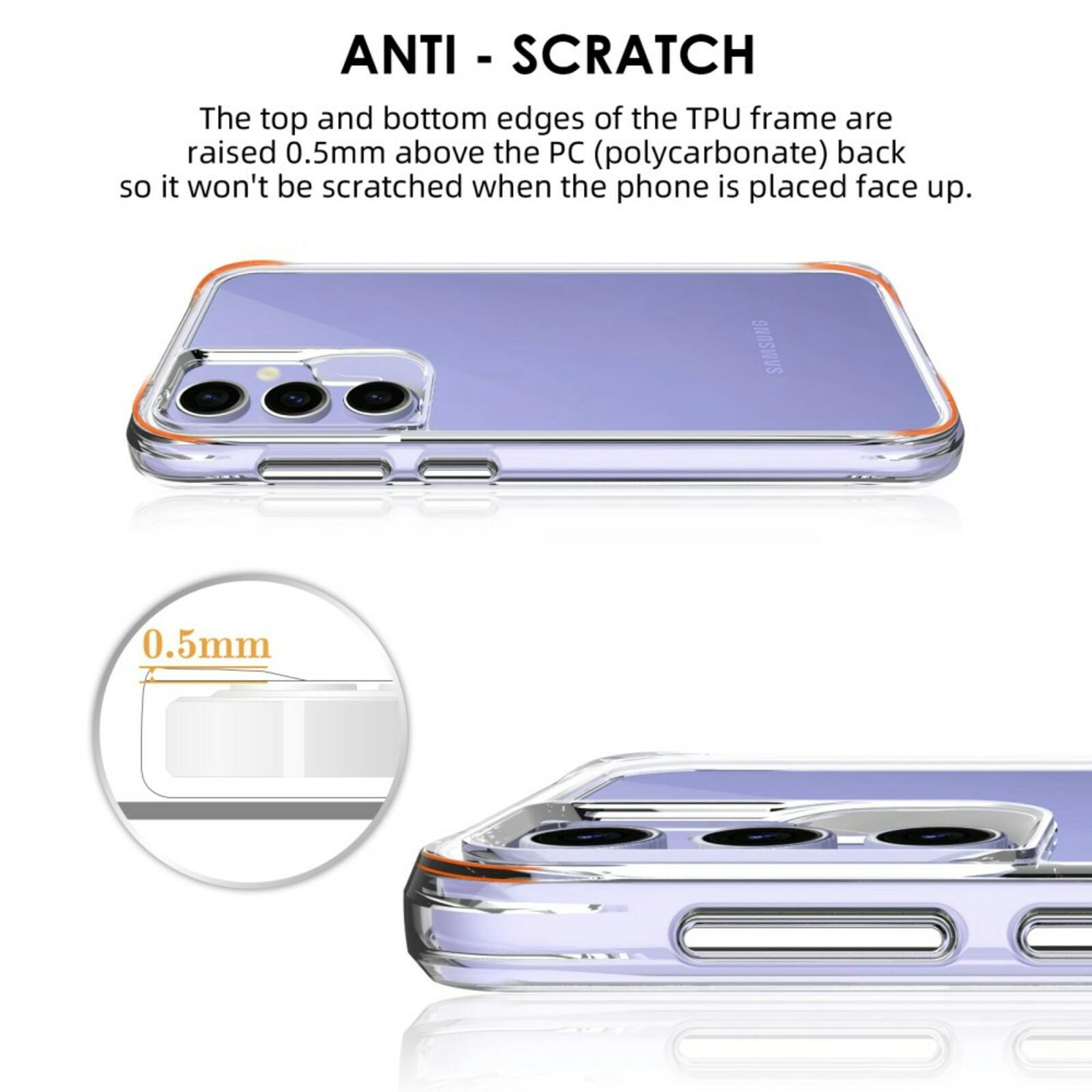 CaseBody Samsung A35 Dual Layer Anti-Shock Hoesje Transparant