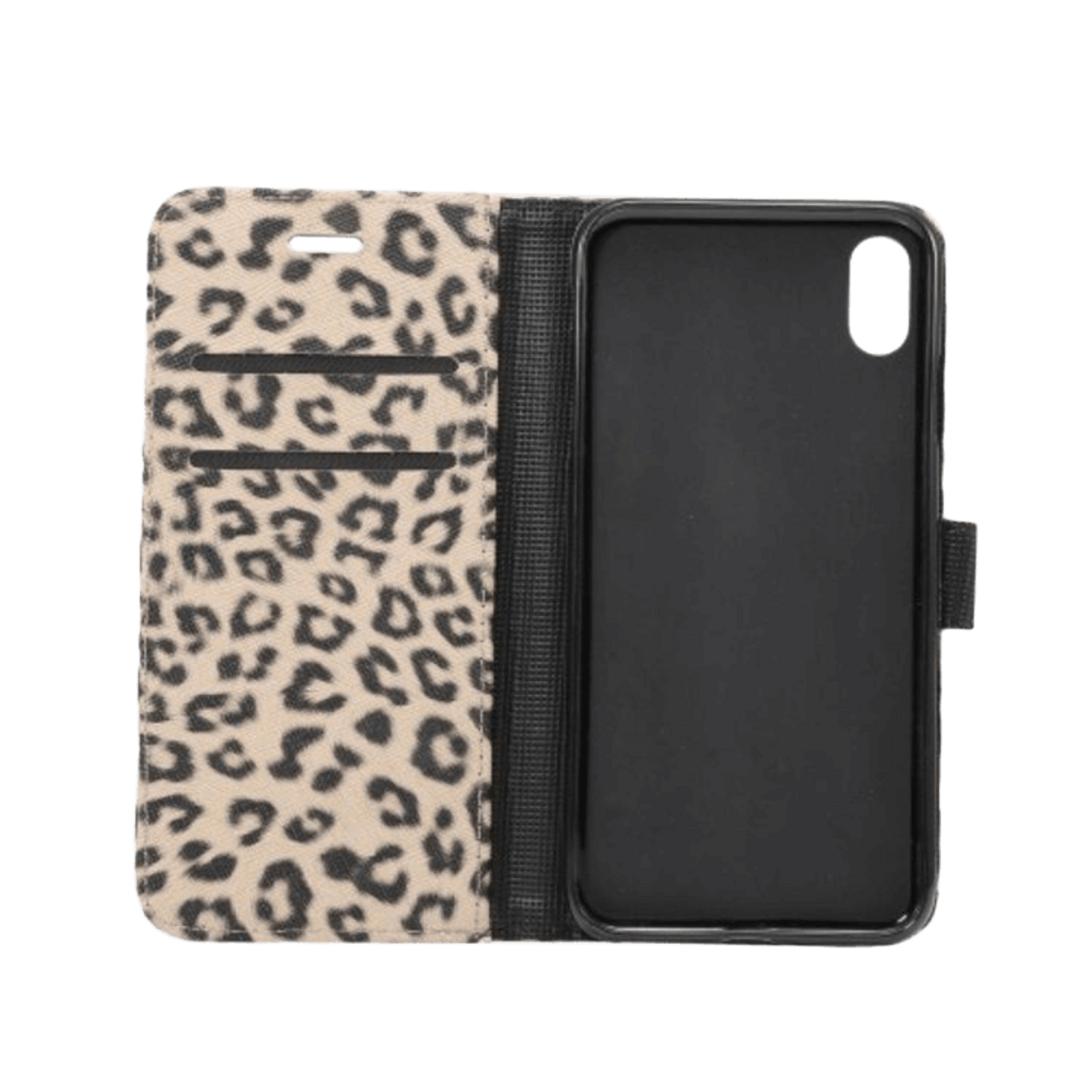 Vili iPhone Xs Max Bookcase Hoesje Luipaardprint Bruin